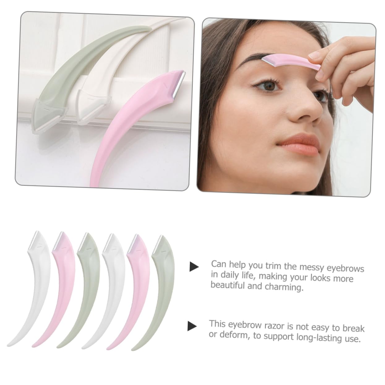 NOLITOY 6-Piece Professional Facial Hair Removal Kit for Women - Stainless Steel Eyebrow Razors, Single Blade Razor, Wax Spatula, Electric Shaver & Scissors - Portable Grooming Tools for Eyebrows, Upper Lip & Face (Perfect for Travel, Salon & Home Use)