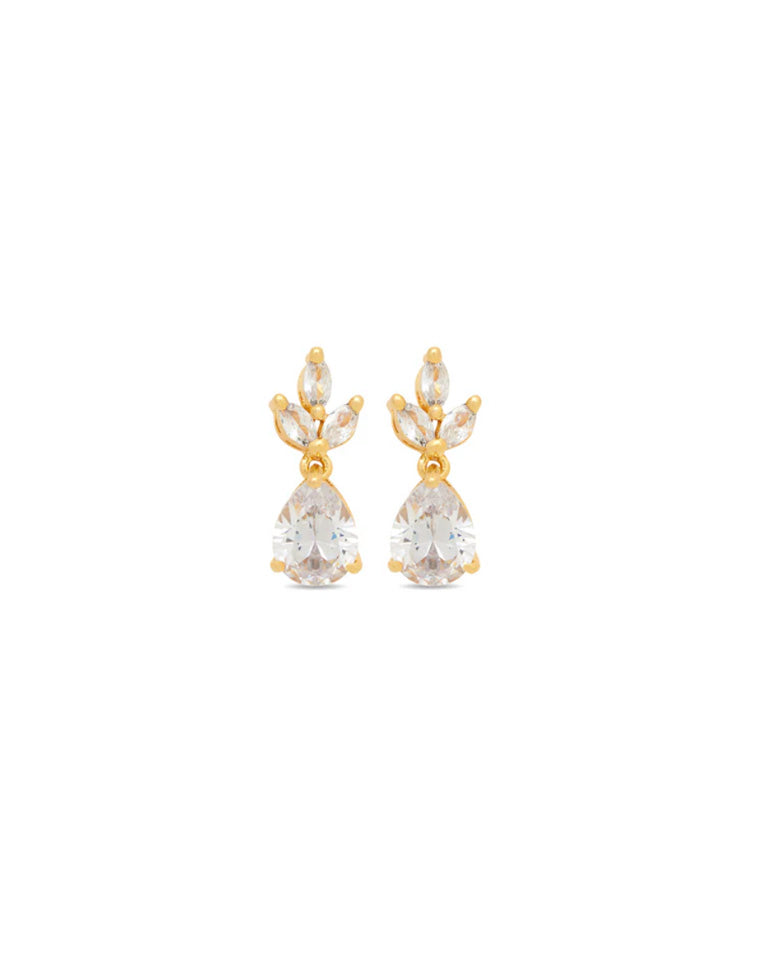 Elegant Pear Crystal Drop Wedding Earrings by Stephanie Browne at Kezani - Perfect for Bridal, Prom & Formal Occasions