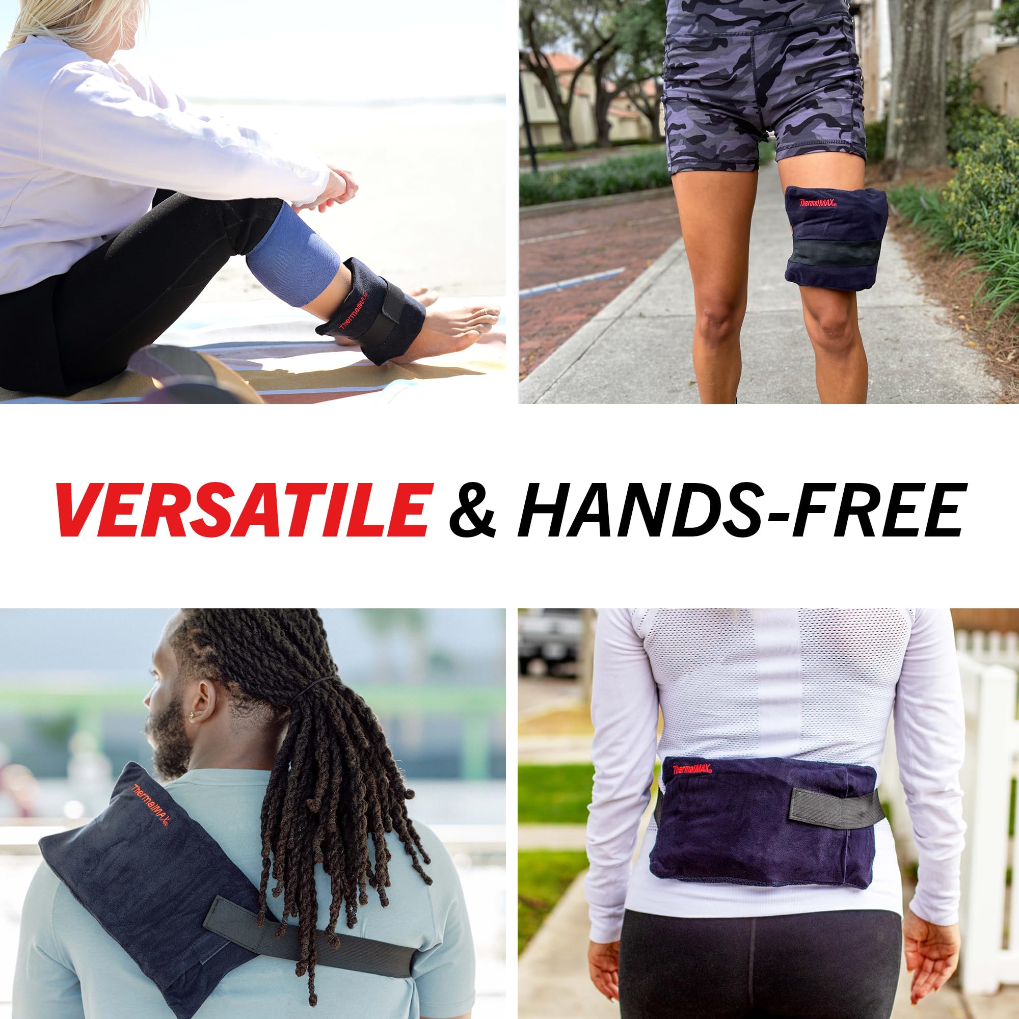 Reusable Heat Pack for Pain Relief - Long-Lasting 2-Hour Therapeutic Heating Pad with Adjustable Straps | Fast-Heating Muscle Comfort Wrap for Knee, Back & Hip Pain | Ideal for Post-Surgery Recovery, Arthritis & Period Cramps | Medium Size