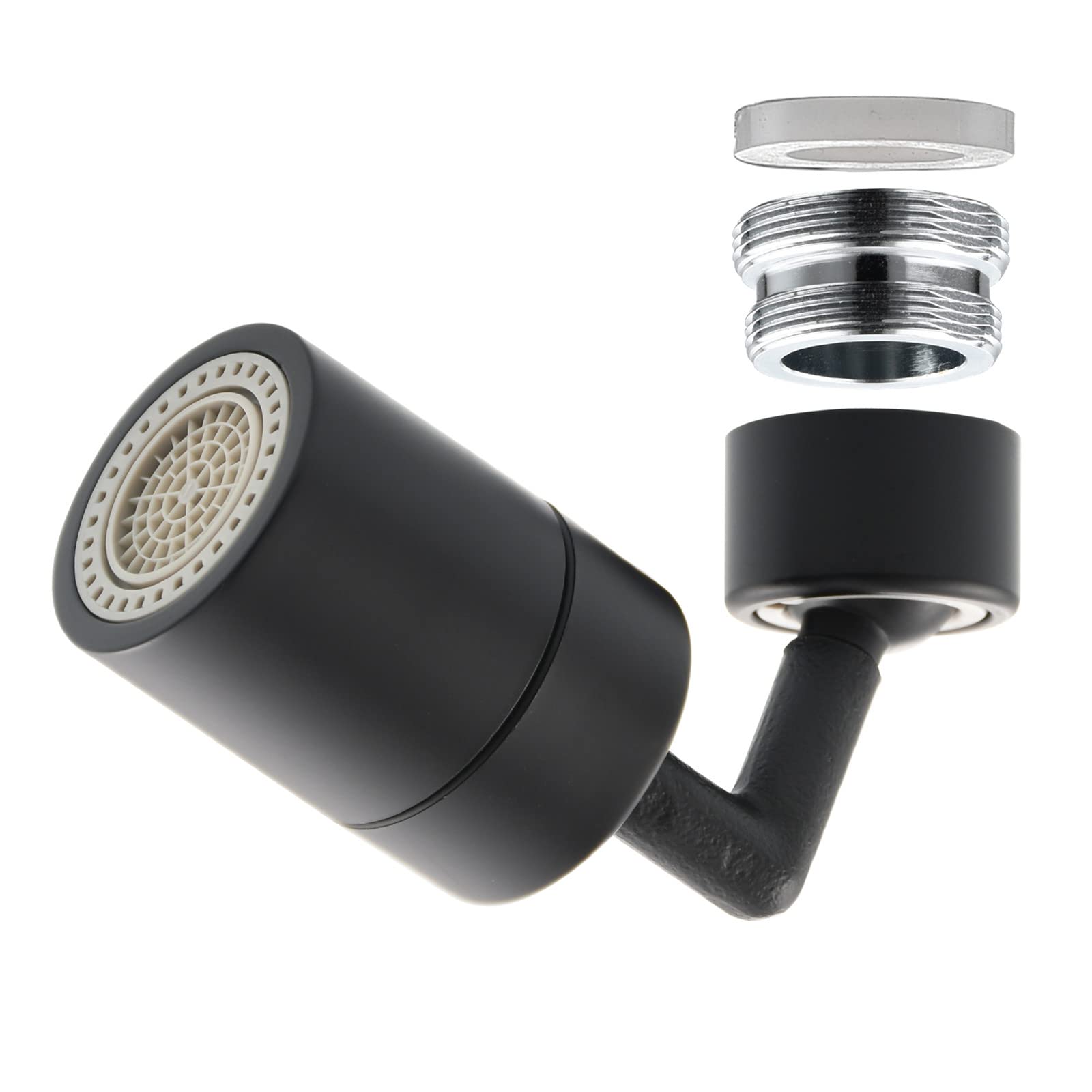 Premium Brass Faucet Aerator M22 x M24 - Water Saving Sink Tap Aerator for Bathroom, Kitchen & Balcony - Durable Black Finish for Better Water Flow & Efficiency