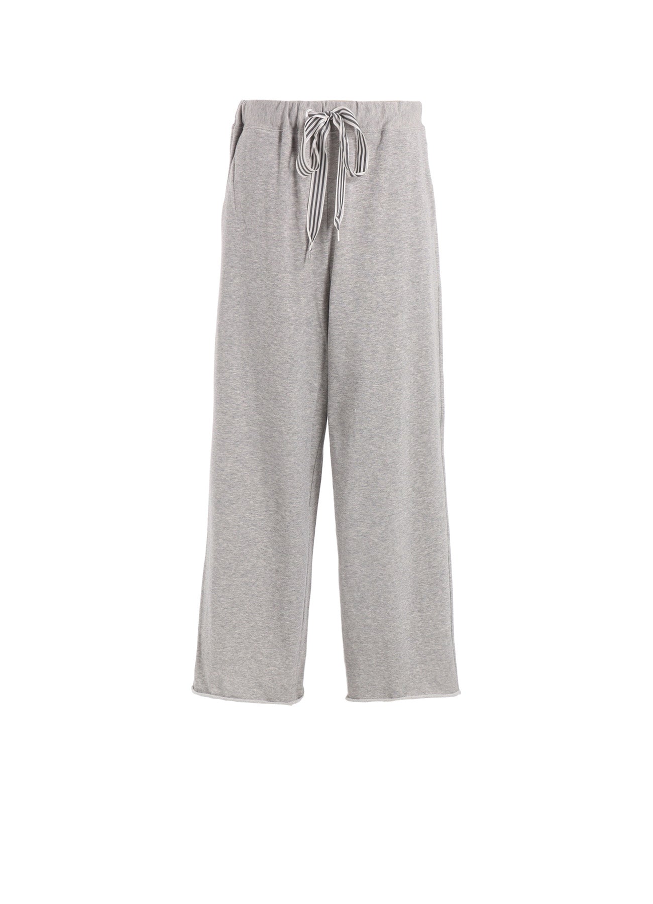Soft Cotton Fleece Striped Ribbon Pants for Women - Cozy Lounge Pants & Sleepwear for Home Relaxation and Casual Outings