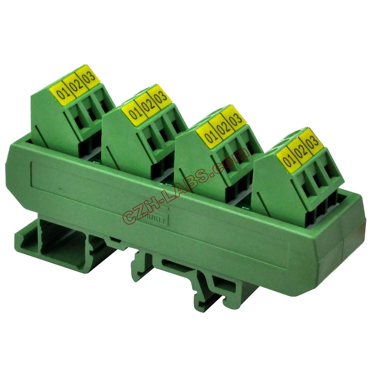 16A/300V DIN Rail Mount Screw Terminal Block - 4x3 Position Slim Distribution Module for Electrical Panels & Industrial Control Systems | Perfect for Home Automation, HVAC, and Power Distribution Applications