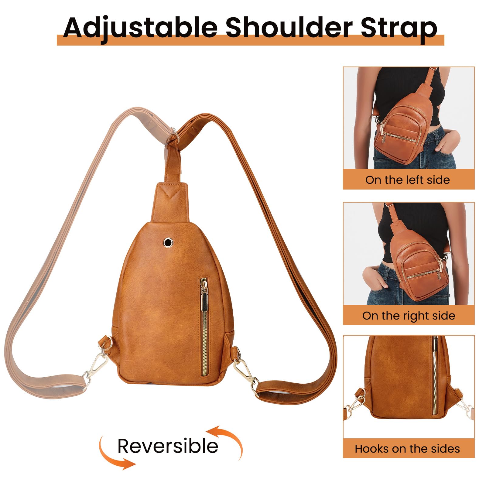 Trendy Women's Faux Leather Crossbody Bag - Small Sling Purse & Fashionable Fanny Pack for Everyday Use, Travel & Shopping