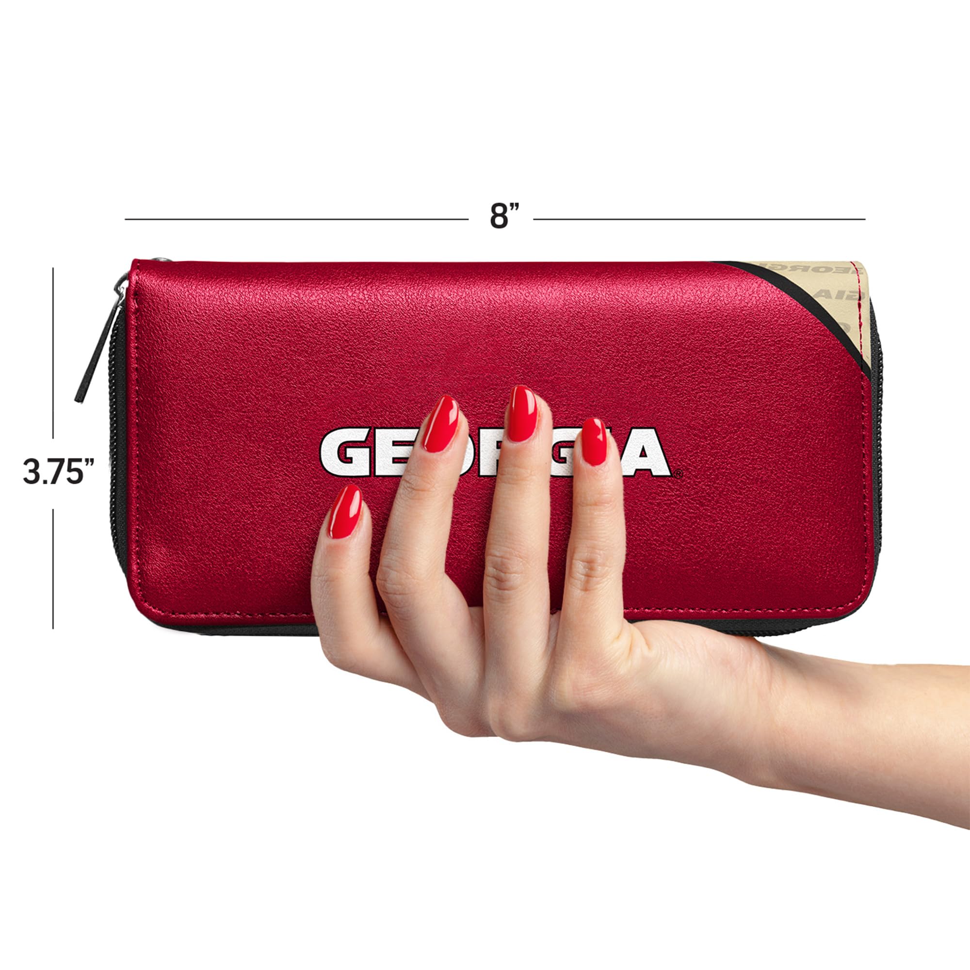 Littlearth Women's NCAA Curve Zip Organizer Wallet - Stylish Crossbody Wallet for Women with Multiple Card Slots & RFID Protection - Perfect for Game Days, Travel, and Everyday Use