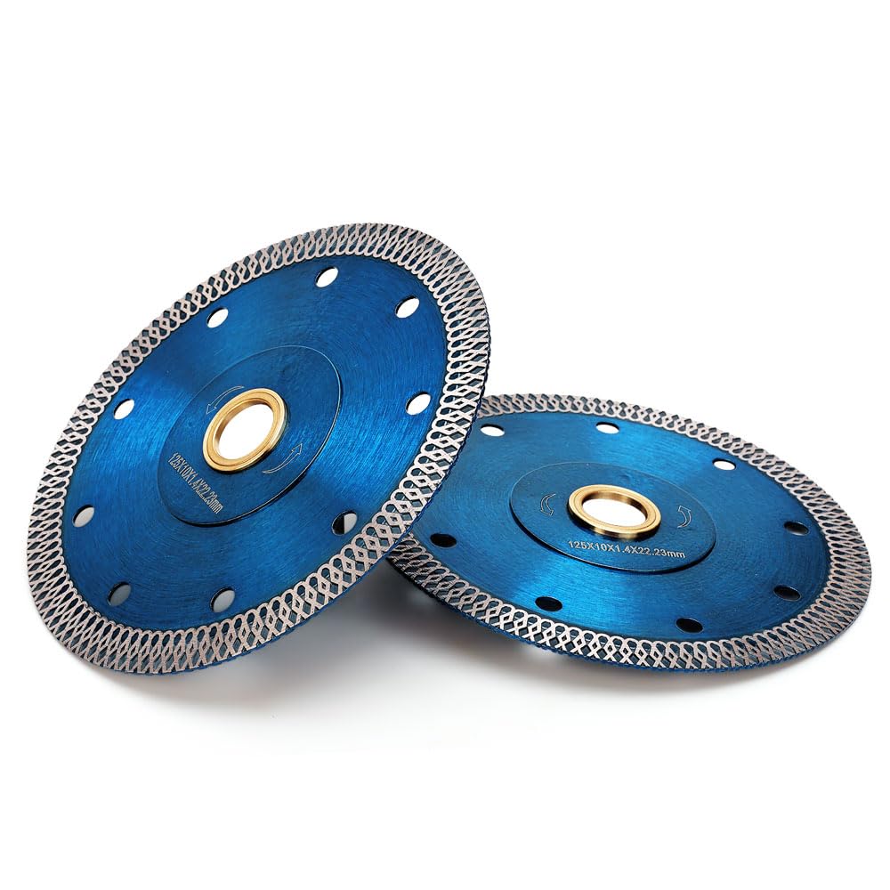 2-Pack 5-Inch Ultra Thin Diamond Tile Saw Blade – Premium Cutting Disc for Ceramic, Granite, Marble & Porcelain Tiles – Perfect for DIY Home Renovation and Professional Construction Projects