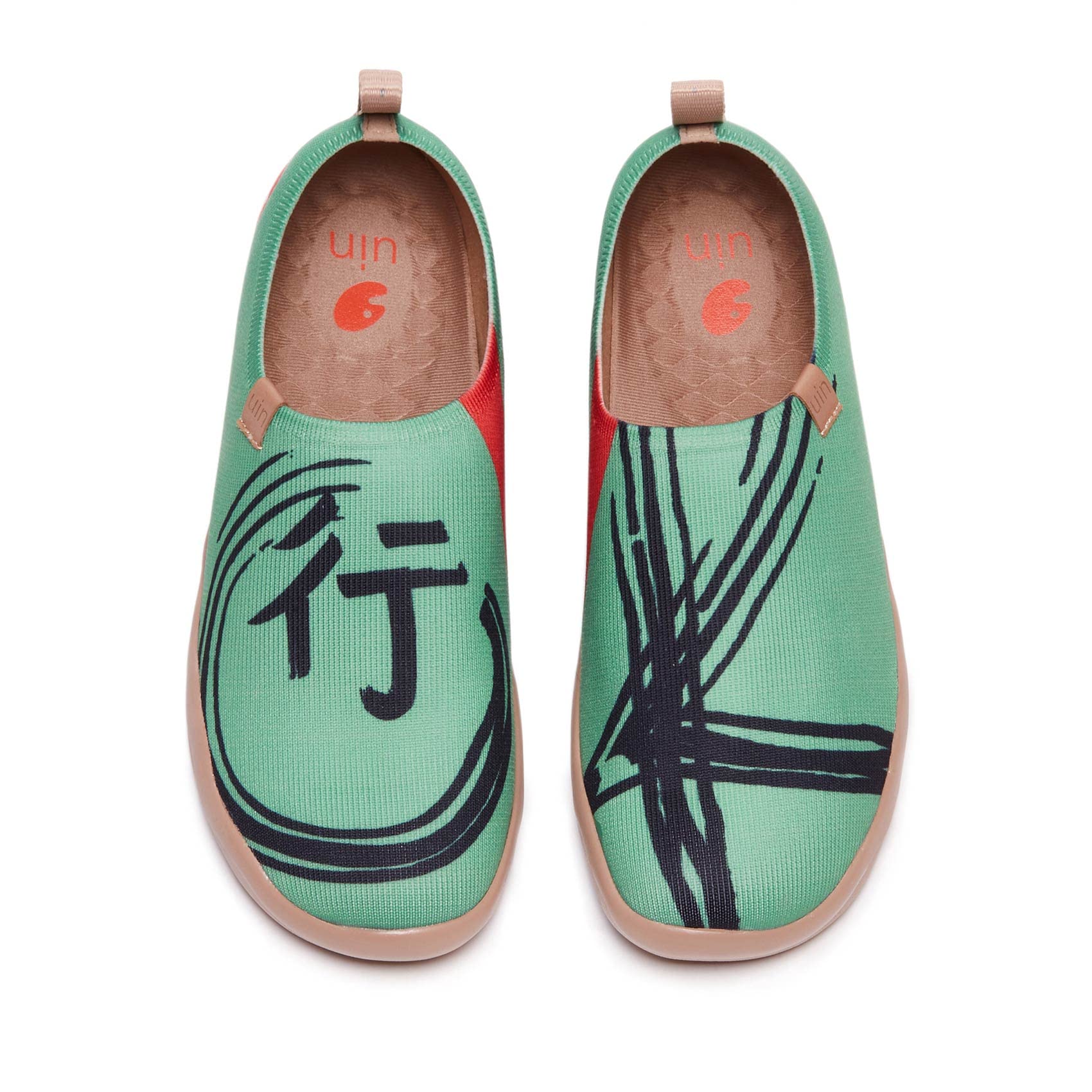 UIN Women's Slip-On Canvas Loafers - Lightweight Comfort Walking Shoes for Travel & Casual Wear | Fashion Sneakers with Chinese Art Design | Perfect for Daily Commute, Sightseeing & Outfits