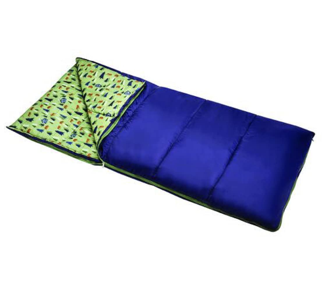 Blue 40°F 28x58 Inch Youth Sleeping Bag for Kids & Teens - Perfect for Camping, Sleepovers & Outdoor Adventures