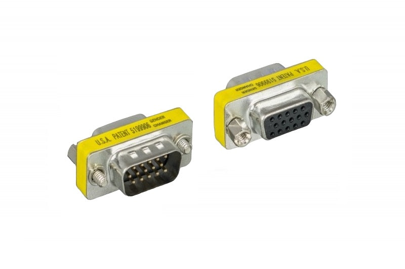 DB15 Male to Female Mini Gender Changer Adapter - 6 Pack High Density D-Sub Serial Coupler for Computer, Monitor & Industrial Equipment Connections