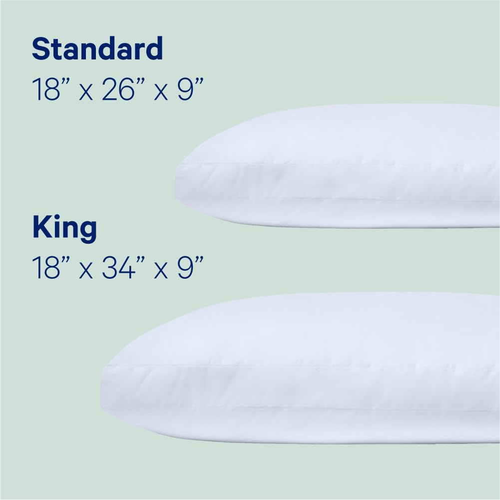 Casper Sleep Original Pillow - King Size White Pillow for Side, Back & Stomach Sleepers - Premium Support for Neck & Head - Ideal for Home, Hotel & Travel Use