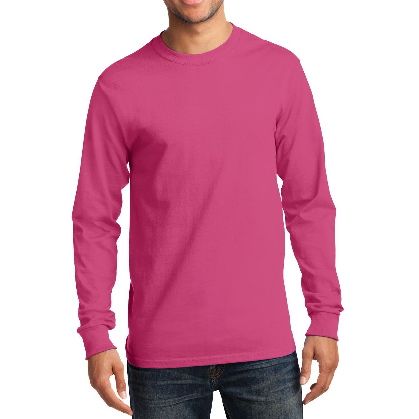 Premium Men's Long Sleeve Basic T-Shirt - Soft Cotton Crewneck Casual Top for Everyday Wear - Perfect for Work, Gym & Layering