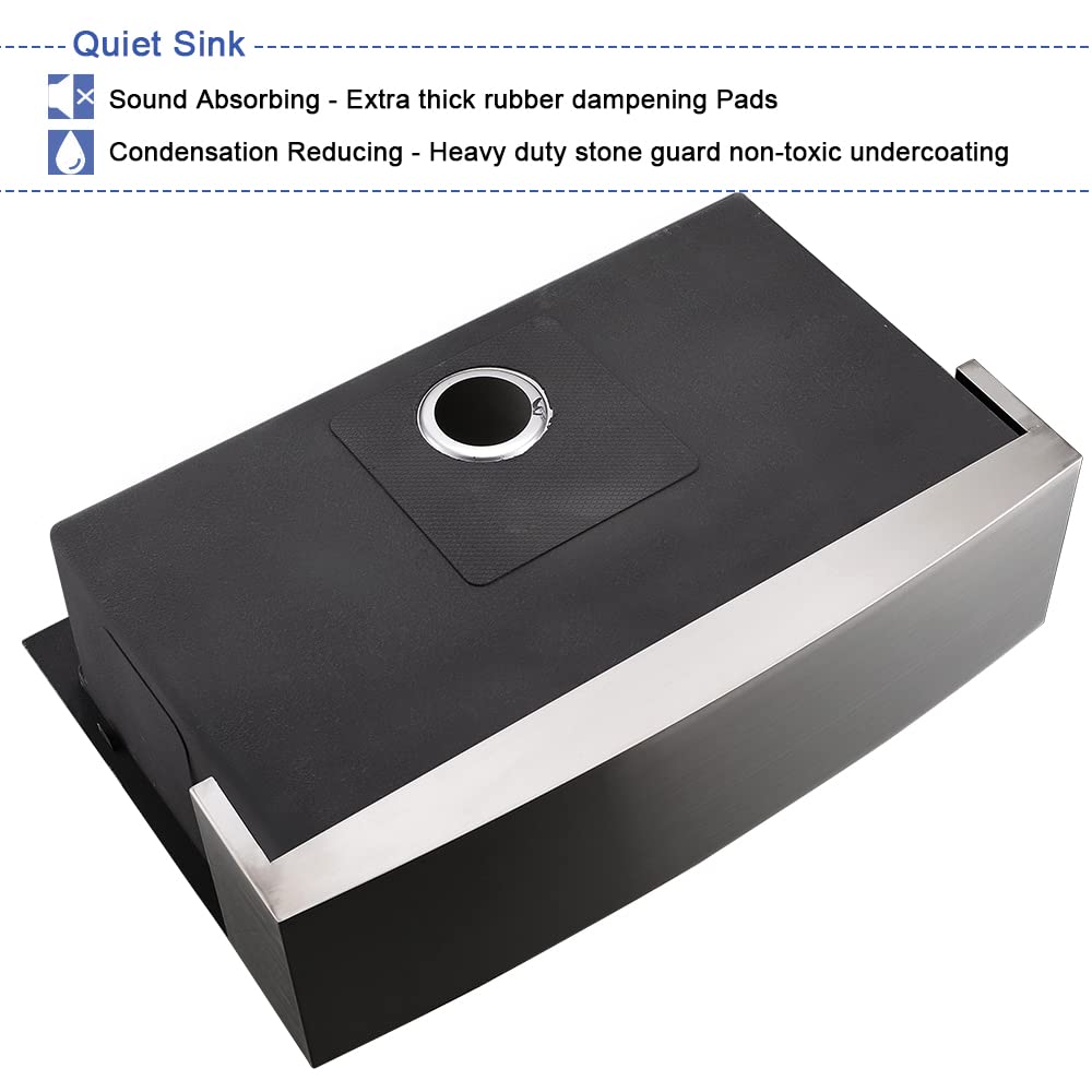 36 Inch Farmhouse Drop-In Kitchen Sink Workstation - Hovheir 36x22 Stainless Steel Single Bowl Apron Front Sink with Cutting Board | 16 Gauge Rust-Resistant | Perfect for Country Style Kitchens & Food Prep Stations