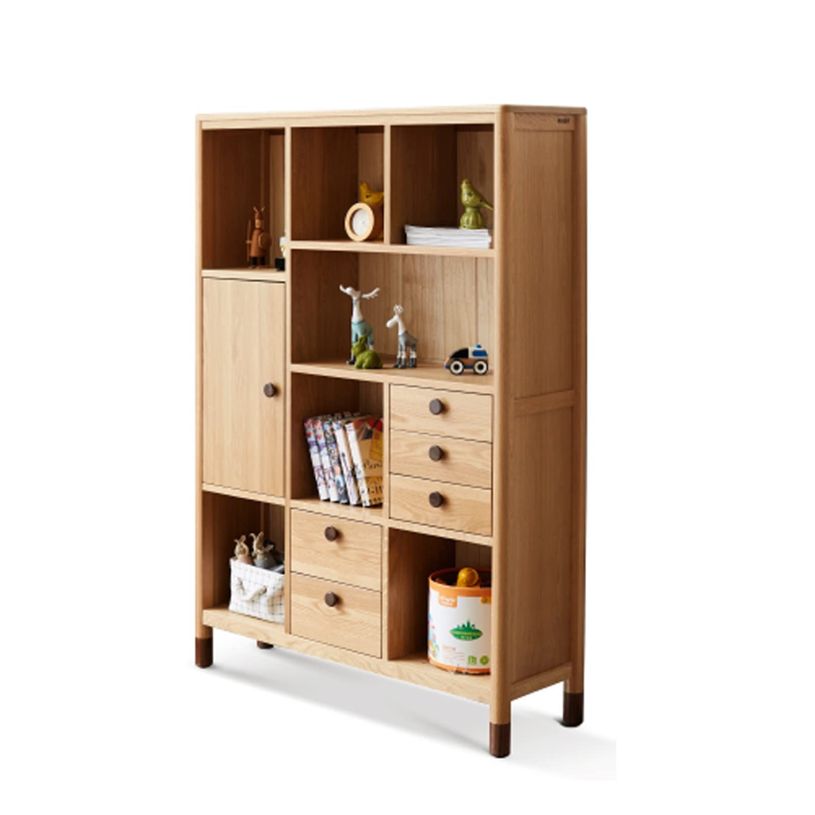 110cm Tall Wooden Bookshelf - Floor to Ceiling Book Storage Cabinet with 5 Shelves, Sturdy Bookcase for Living Room, Bedroom & Office - Perfect for Organizing Books, Decor & Display Items