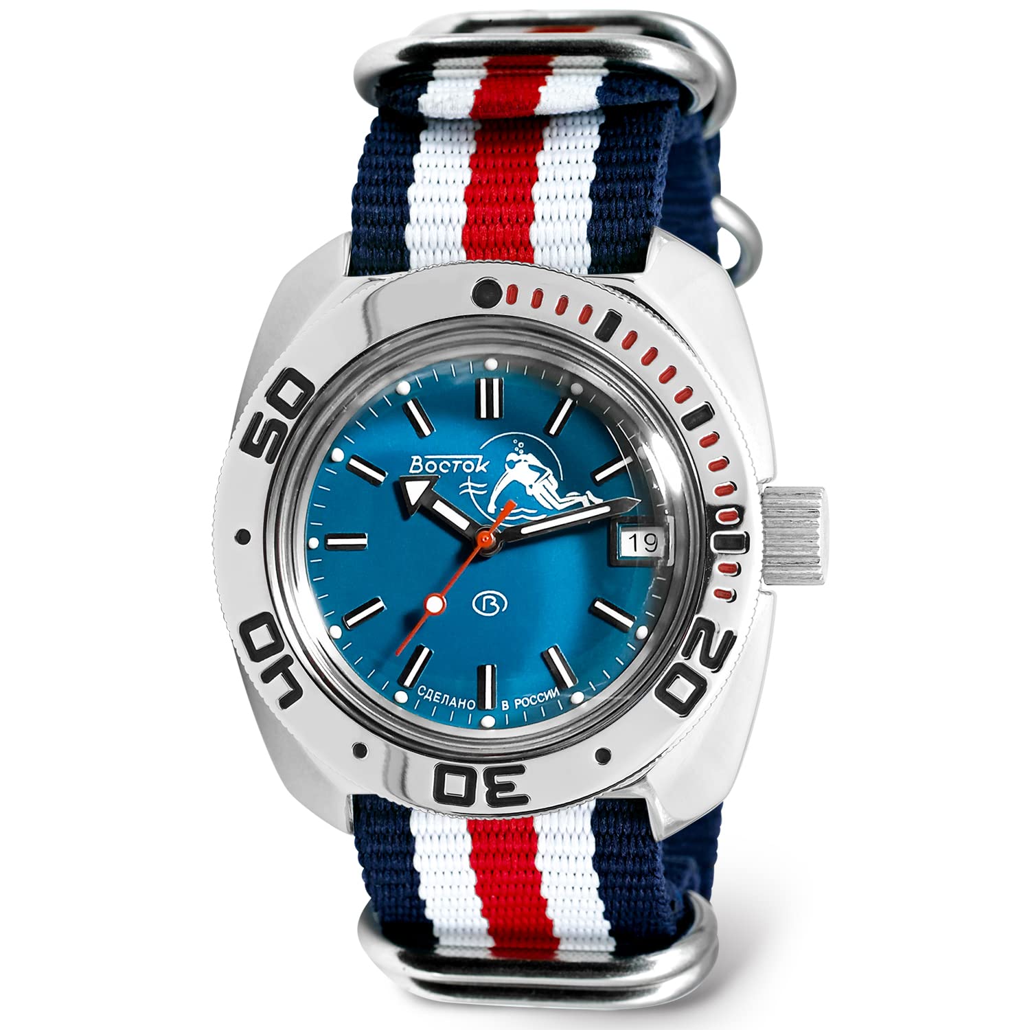 VOSTOK Scuba Dude Amphibian Automatic Diver Watch 200m WR for Men - Business, Casual & Diving