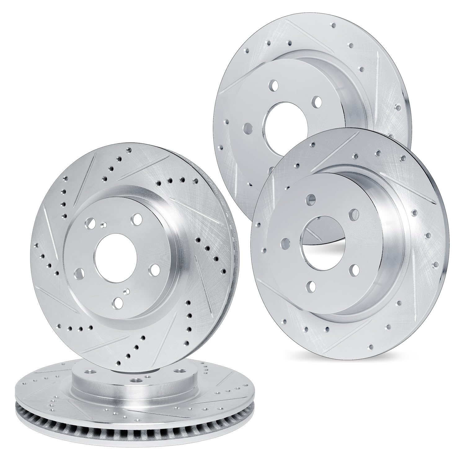 1989 Chrysler Dodge Daytona Front & Rear eLine Drilled & Slotted Brake Rotors - High Performance Braking for Street Racing & Daily Driving