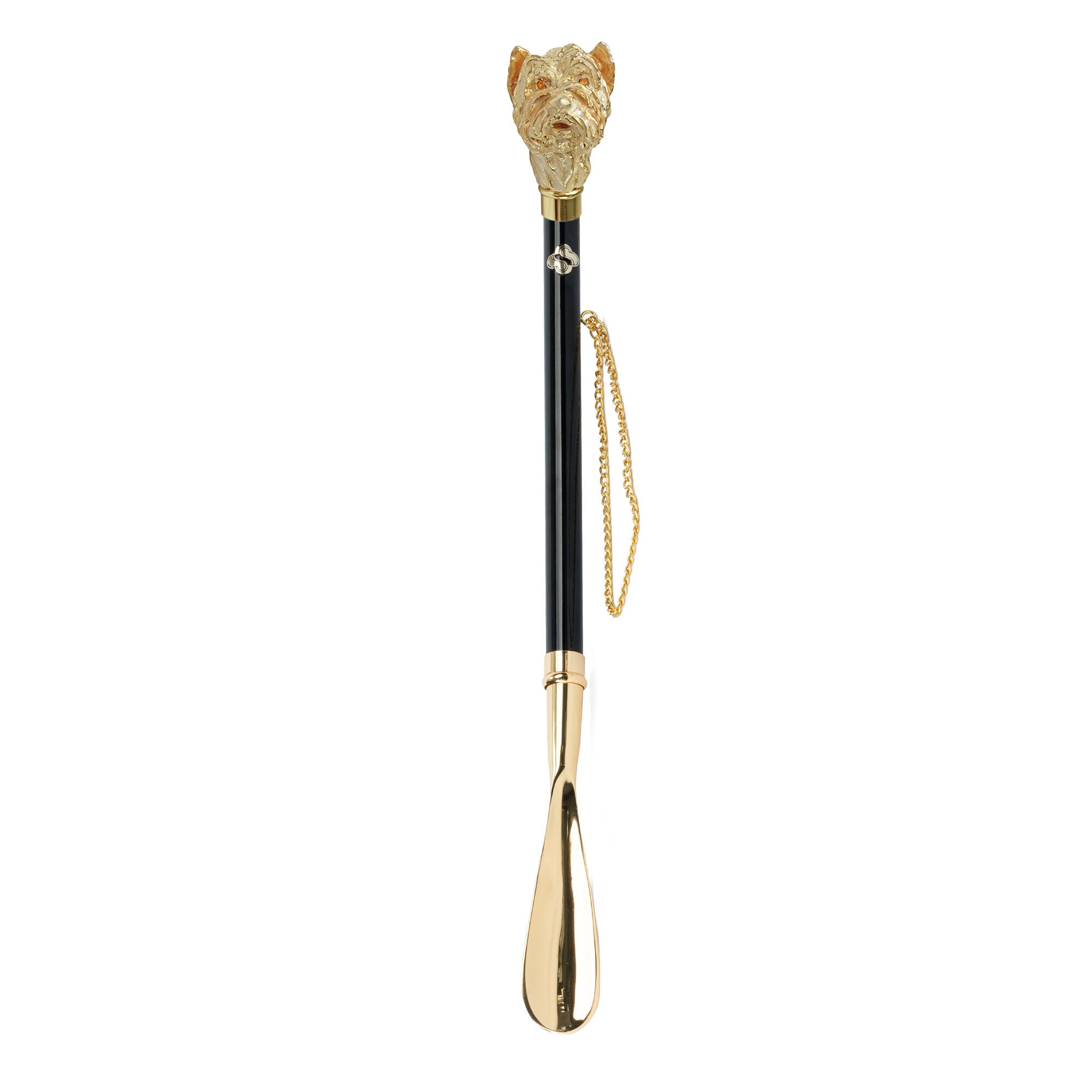 24K Gold Plated Shoehorn with Hand-Painted Poodle Handle - Luxury Shoe Accessory for Dog Lovers, Perfect Gift for Poodle Owners & Fashion Enthusiasts - Ideal for Gentle Shoe Wear & Home Decor