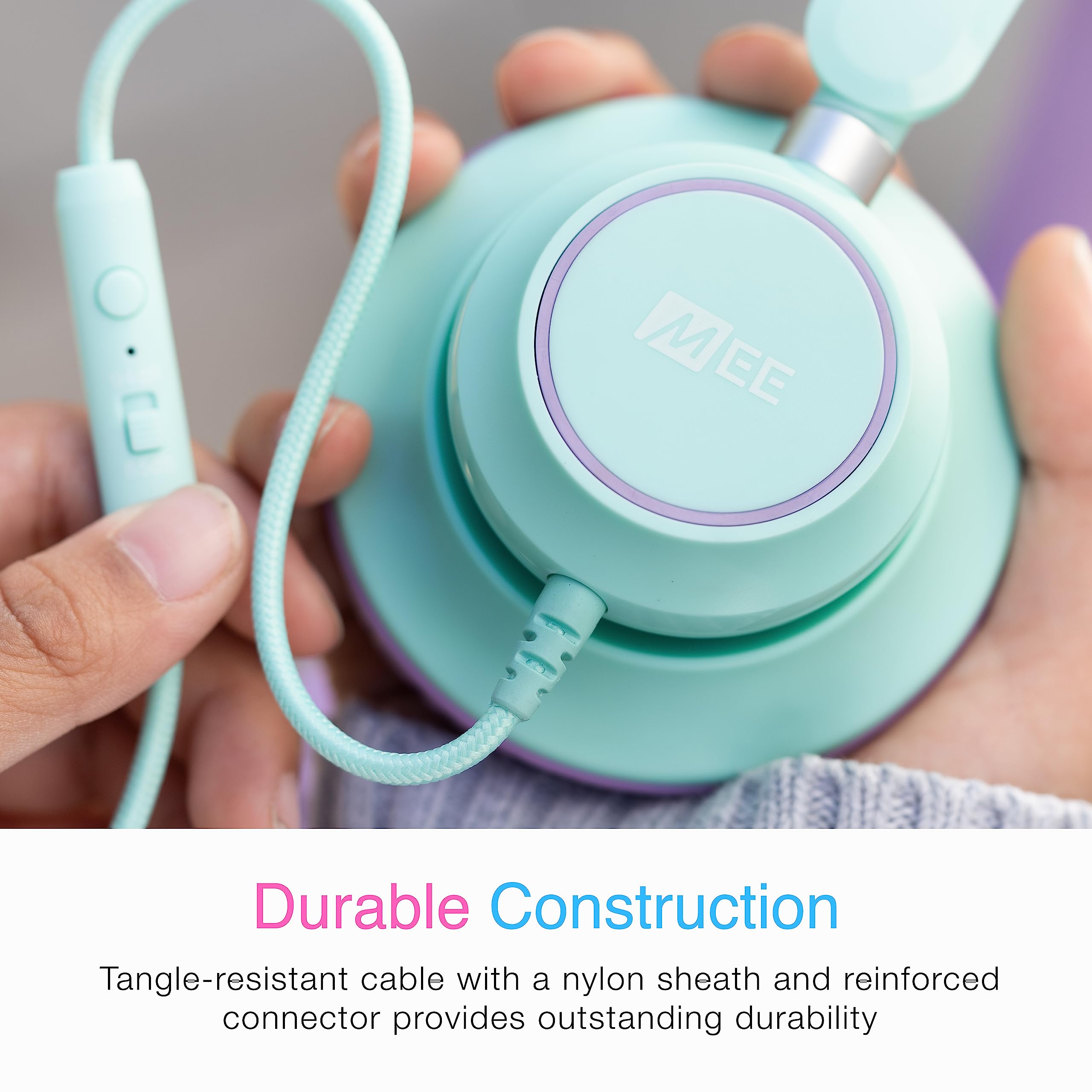MEE audio KidJamz KJ45 Kids Headphones with Volume Limiter & Built-in Mic - Safe On-Ear Adjustable Headset for Children, 3.5mm Jack Wired - Ideal for Online Learning, School Classes, Travel & Tablet Use (Pink/Magenta)
