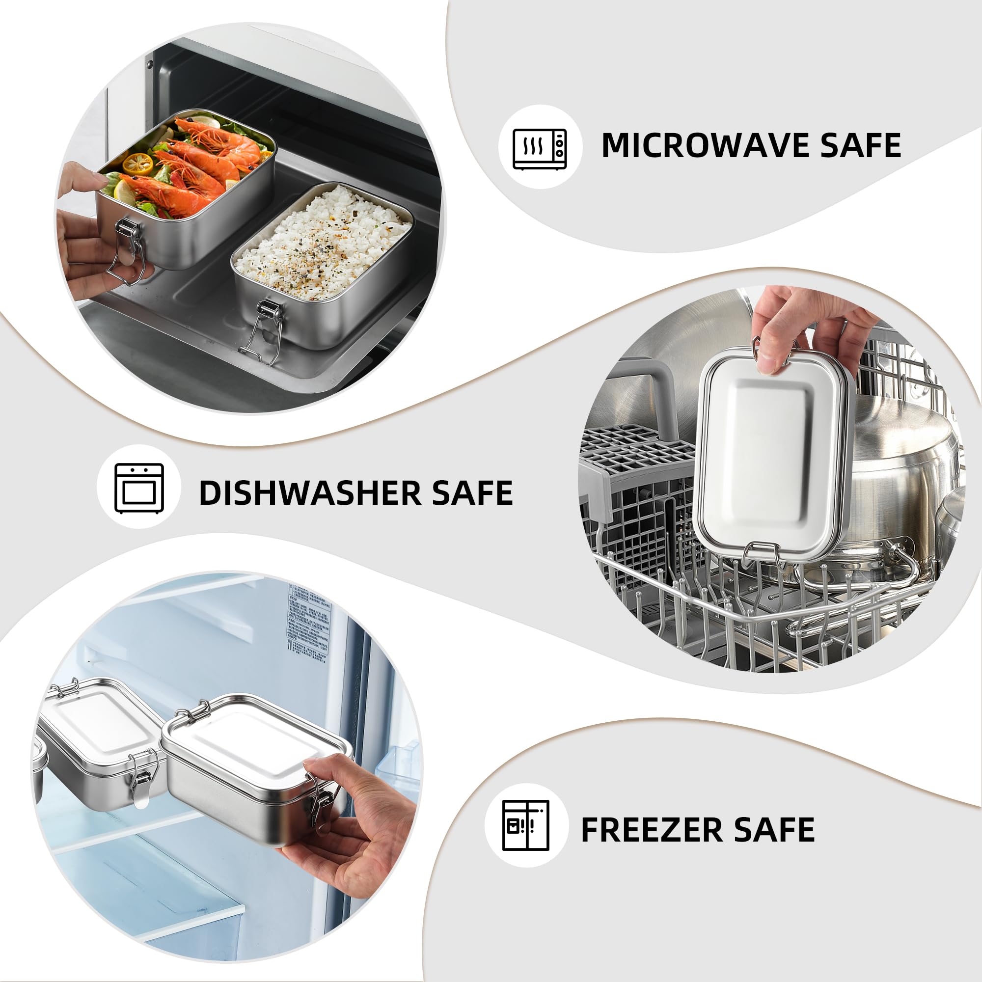 Premium Stainless Steel Food Storage Containers Set - 550ml BPA-Free Reusable Metal Lunch Boxes with Lids | Freezer, Microwave & Dishwasher Safe | Ideal for Meal Prep, Office Lunch, Picnics & Camping