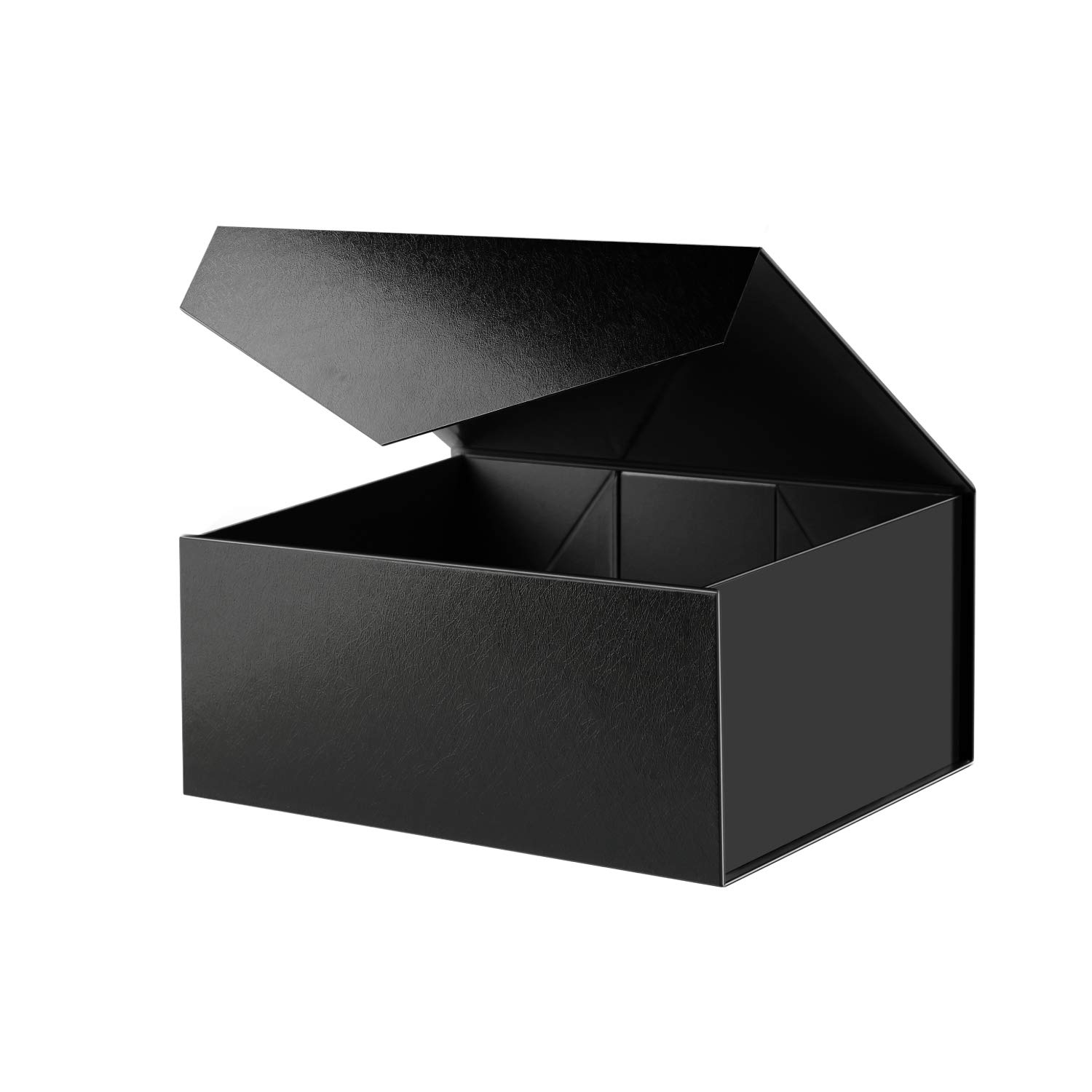 Premium 9x6.5x3.8 Inch Black & White Gift Box with Magnetic Closure - Elegant Groomsmen Box, Wedding Party Favors, Jewelry Packaging | Collapsible Grass Texture Design for Gifts, Cosmetics & Luxury Items