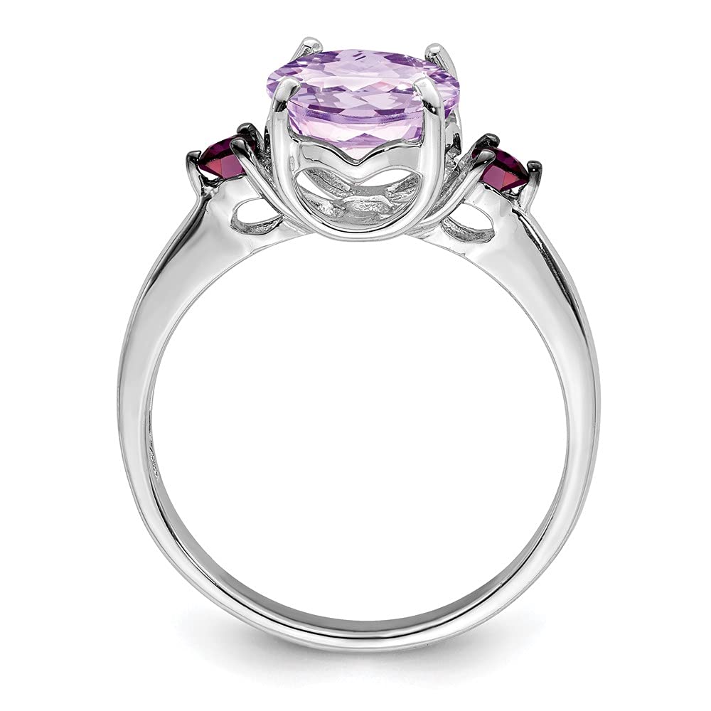 925 Sterling Silver Pink Quartz & Rhodolite Garnet Ring for Women | Elegant Fine Jewelry Gift for Her | Perfect for Anniversaries, Birthdays & Special Occasions