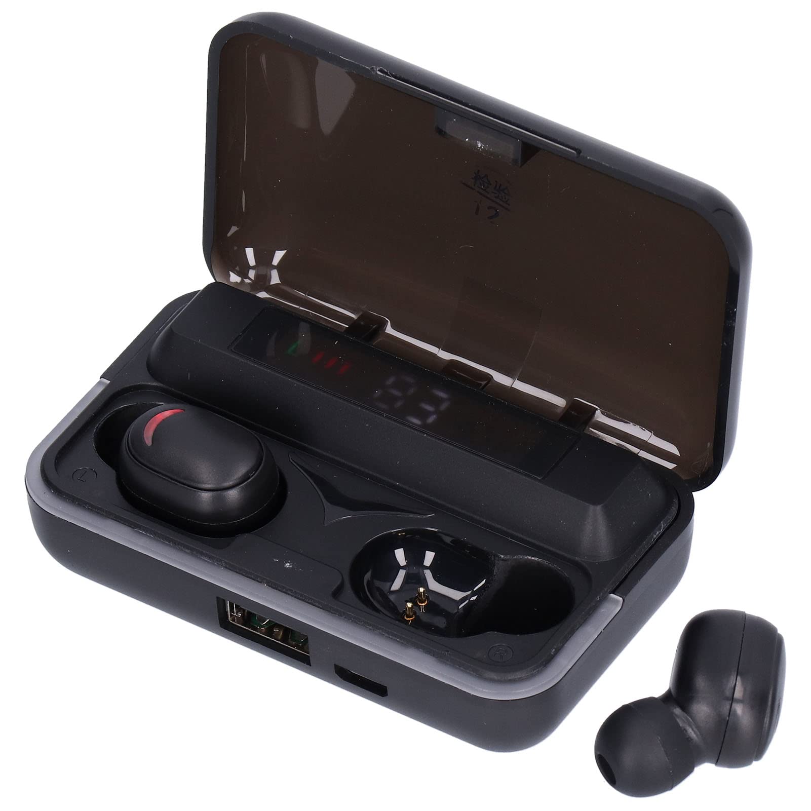 Lazmin112 E10 True Wireless Earbuds - IPX7 Waterproof Bluetooth 5.0 Headphones with Stereo Sound, 3 Pairs Backup Earplugs & Charging Case - Perfect for Running, Gym Workouts & Smartphone Use