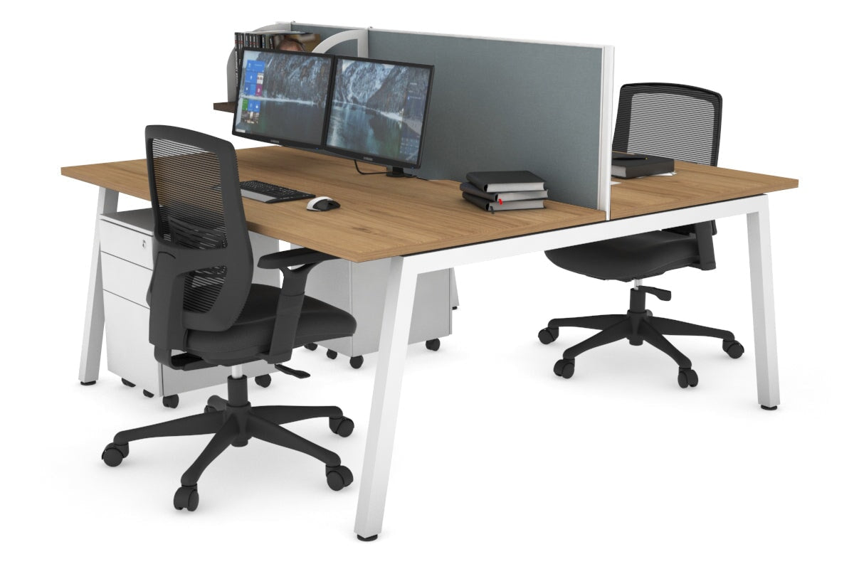 Quadro 2-Person Office Workstation Desk - 1600L x 800W with Cable Management - Perfect for Collaborative Workspaces & Home Offices