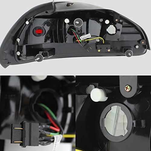 AKKON Black Bezel LED Tail Lights Brake Lamps Replacement Pair for 1997-2003 Pontiac Grand Prix - Left & Right - Enhance Nighttime Safety & Style for Sedans