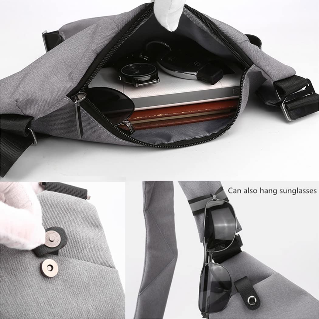 Anti-Theft Sling Crossbody Bag for Women & Men - Waterproof & Slim Flex Purse with Secure Design - Perfect for Travel, Gym & Daily Use (Black, Right Shoulder)