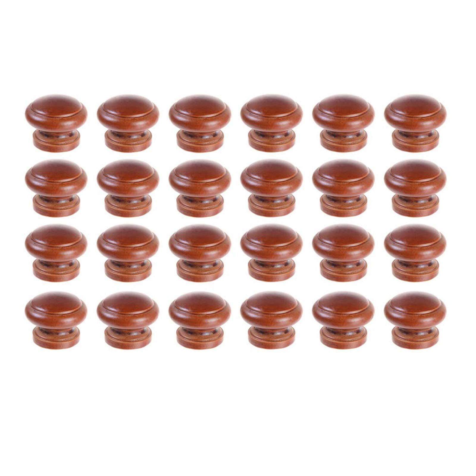 24 Pcs Unfinished Wooden Cabinet Knobs - Mushroom Shape Drawer Pulls for Furniture & Closet