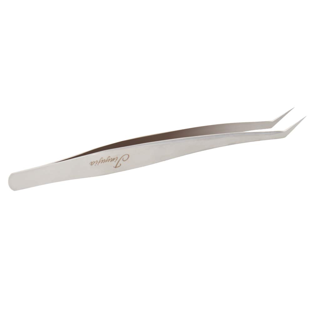 Auniwaig 125mm Stainless Steel Precision Tweezers - Magnetic Curved Tip Forceps for Electronics, Soldering, Jewelry Making, Crafts & Lab Work | Ideal for DIY Projects & Professional Use (Square Gift Packaging Included)