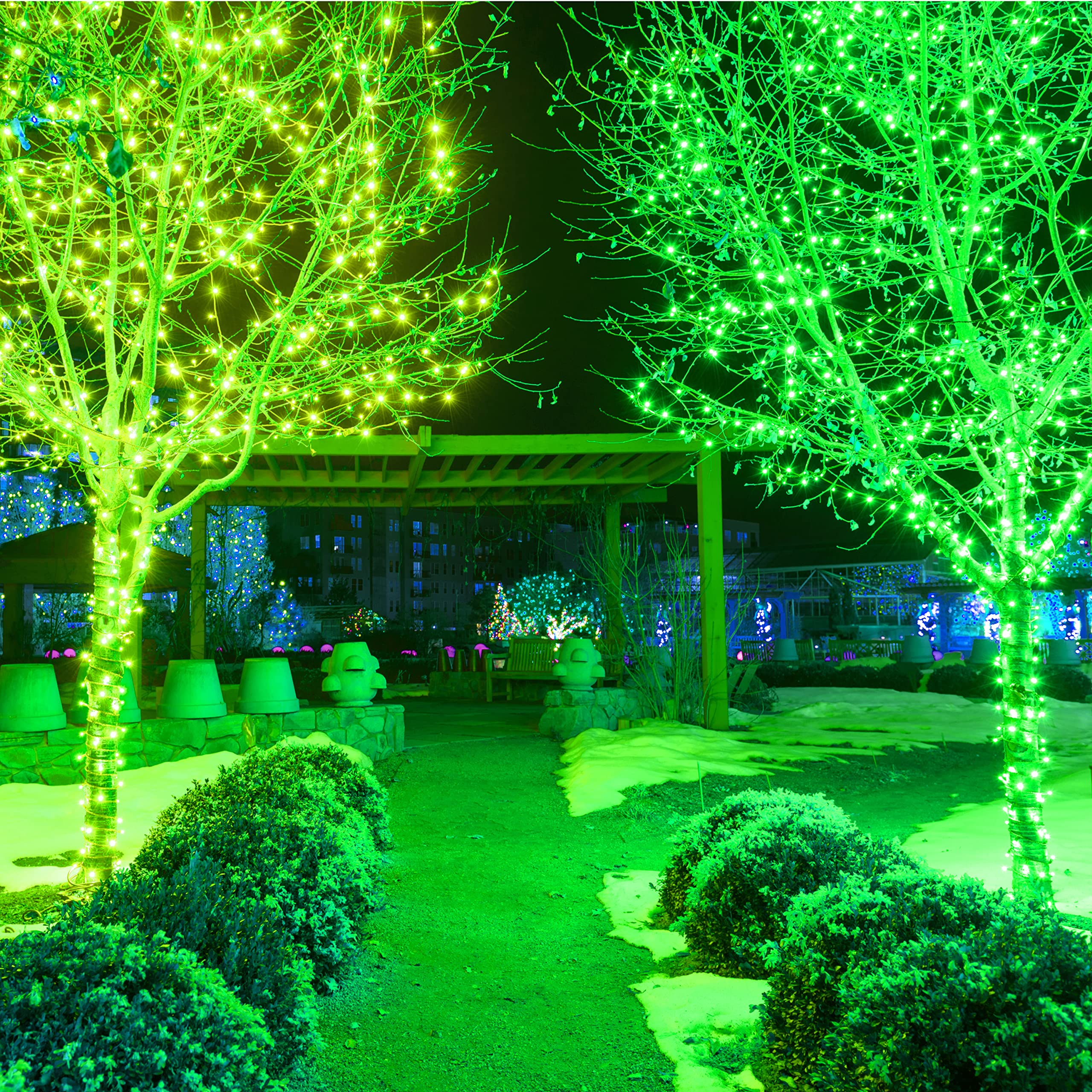 100 LED Green St Patrick's Day Christmas String Lights - 26.9 Ft Waterproof Outdoor/Indoor Fairy Lights for Patio, Tree, Garden, Party & Holiday Decorations - UL Certified - Perfect for St. Patrick's Day, Christmas, Weddings & Home Decor