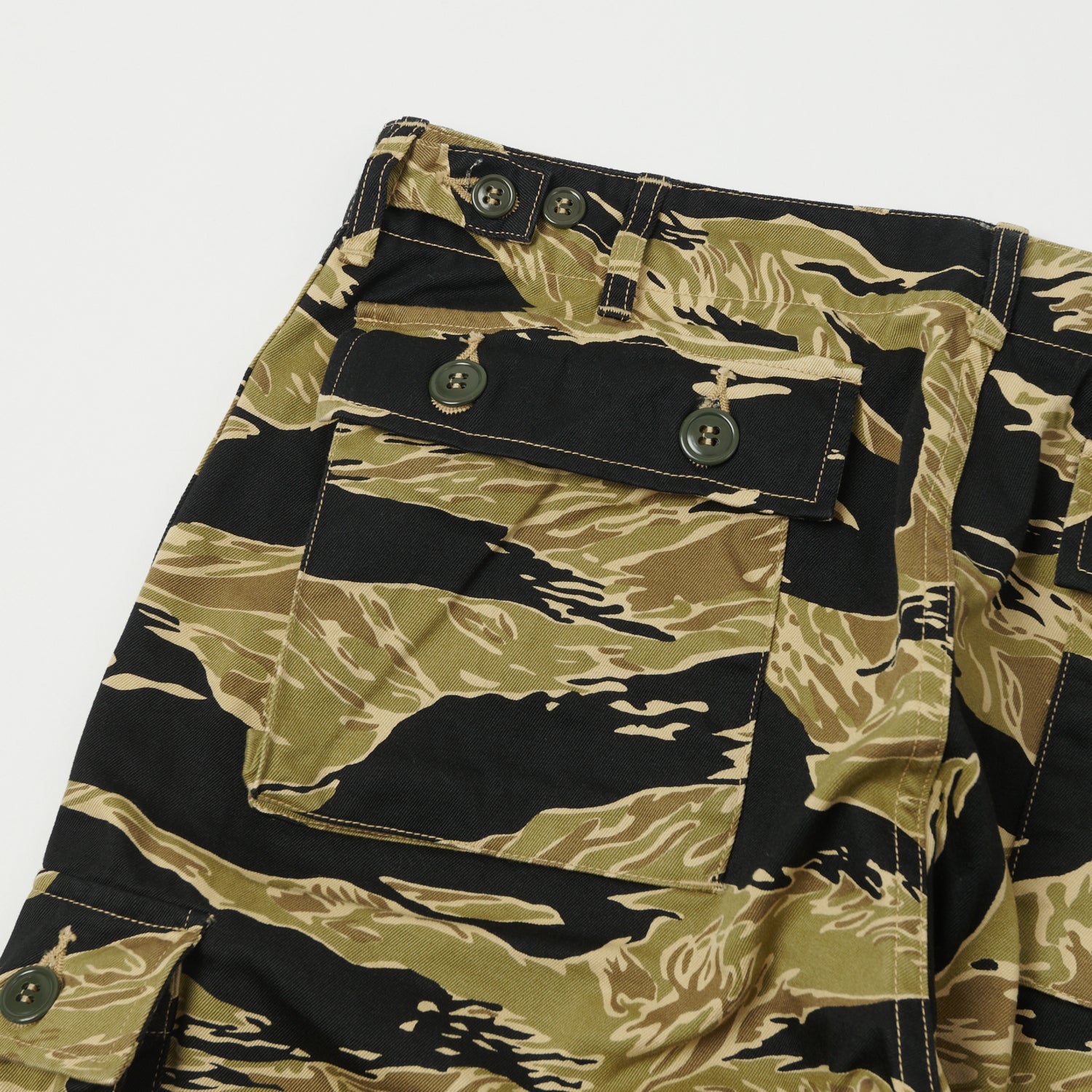 Buzz Rickson's BR41903 Gold Tiger Stripe Tactical Pants - Black | Military Style Cargo Pants for Outdoor Adventure & Airsoft Enthusiasts