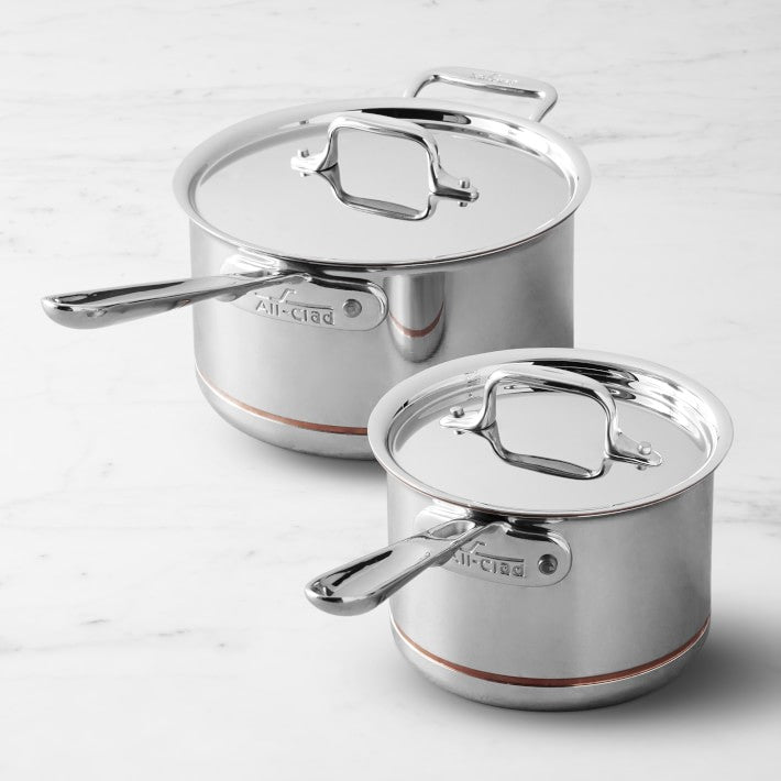All-Clad Copper Core 3-Ply Bonded Saucepan with Lid - Premium Stainless Steel Cookware for Professional Chefs & Home Cooking - Perfect for Sauces, Soups & Simmering