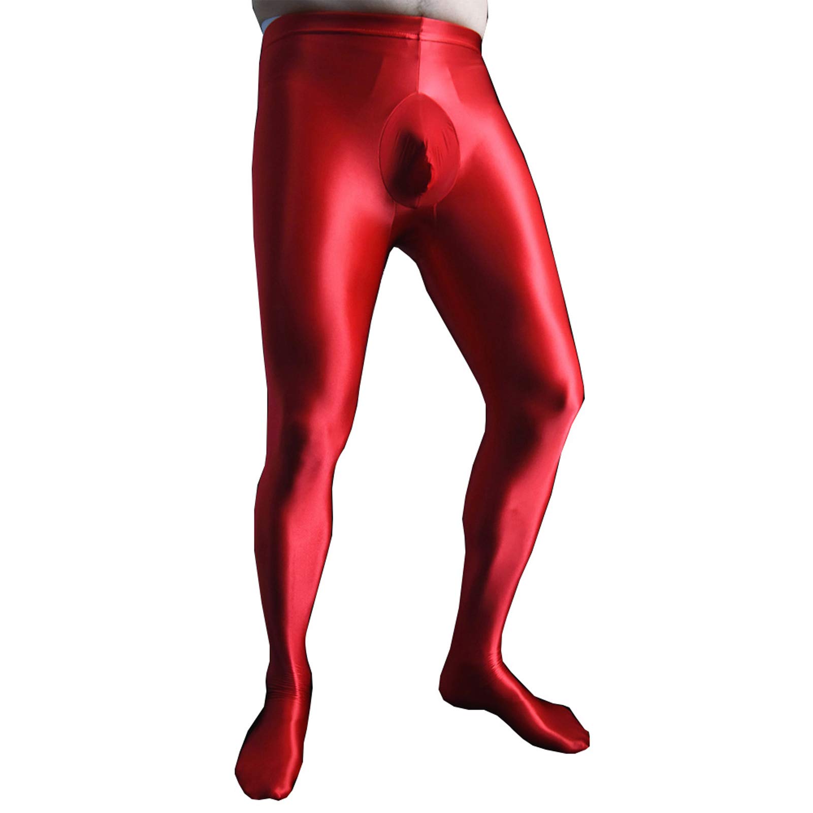 Leesuo Men's Ultra Shiny Glossy Pantyhose - High Elastic Nylon Sheer Tights for Crossdressing & Cosplay - Perfect for Stage Performances, Nightlife & Sensual Wear