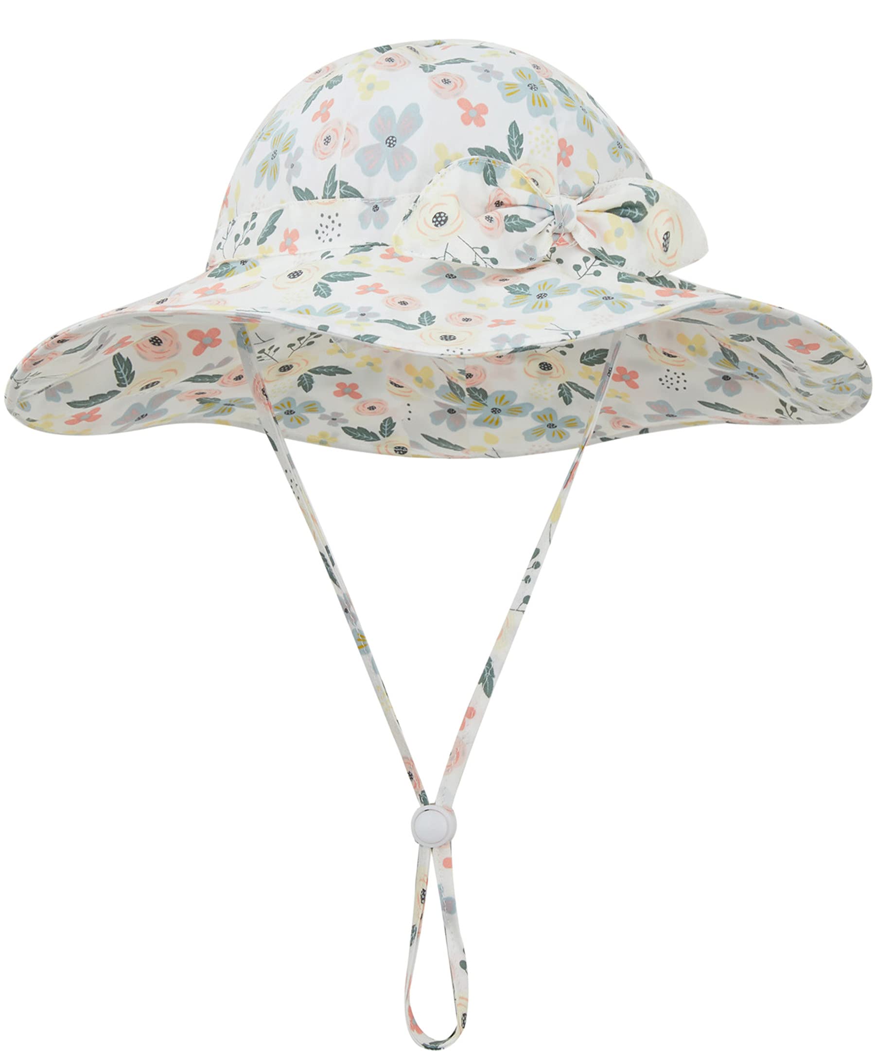 Baby Girls Sun Hat UPF 50+ Wide Brim Bucket Hat for Toddler & Infant - UV Protection for Beach, Pool, Park & Outdoor Summer Activities