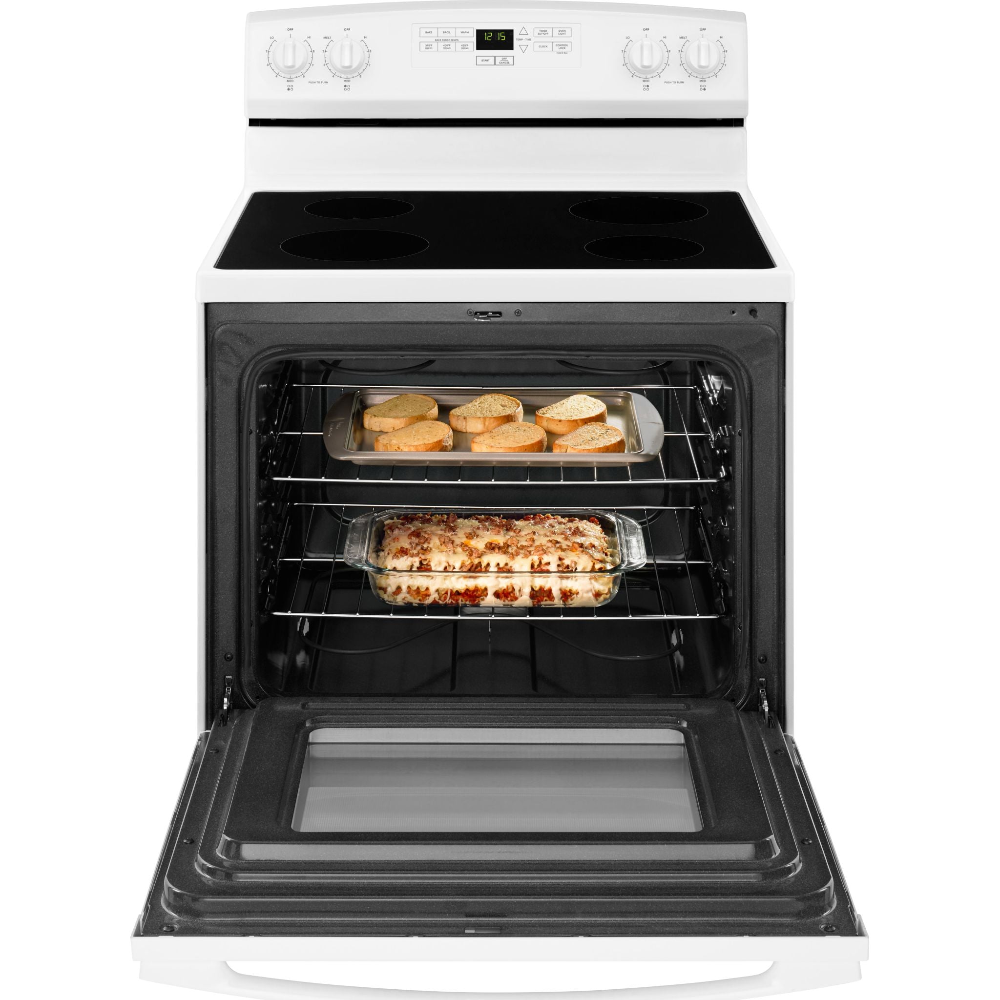 Amana 30 Inch Electric Range YAER6303MFW - White Freestanding Stove with Self-Cleaning Oven & 4 Burners - Perfect for Home Kitchen, Apartment Cooking & Small Space Living