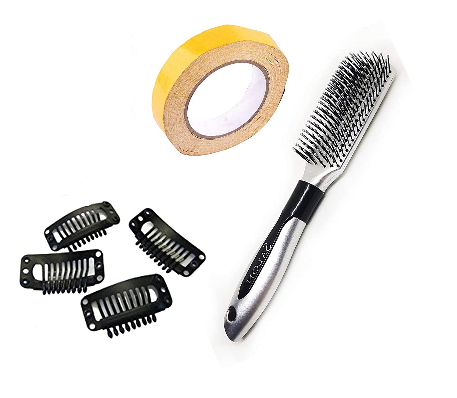 10x8 Black Fully Human Hair Mirage Patch Toupee Wig for Men - No Lace, Free Hair Brush, Tape & Clips - Perfect for Hair Loss, Thinning Hair & Daily Wear