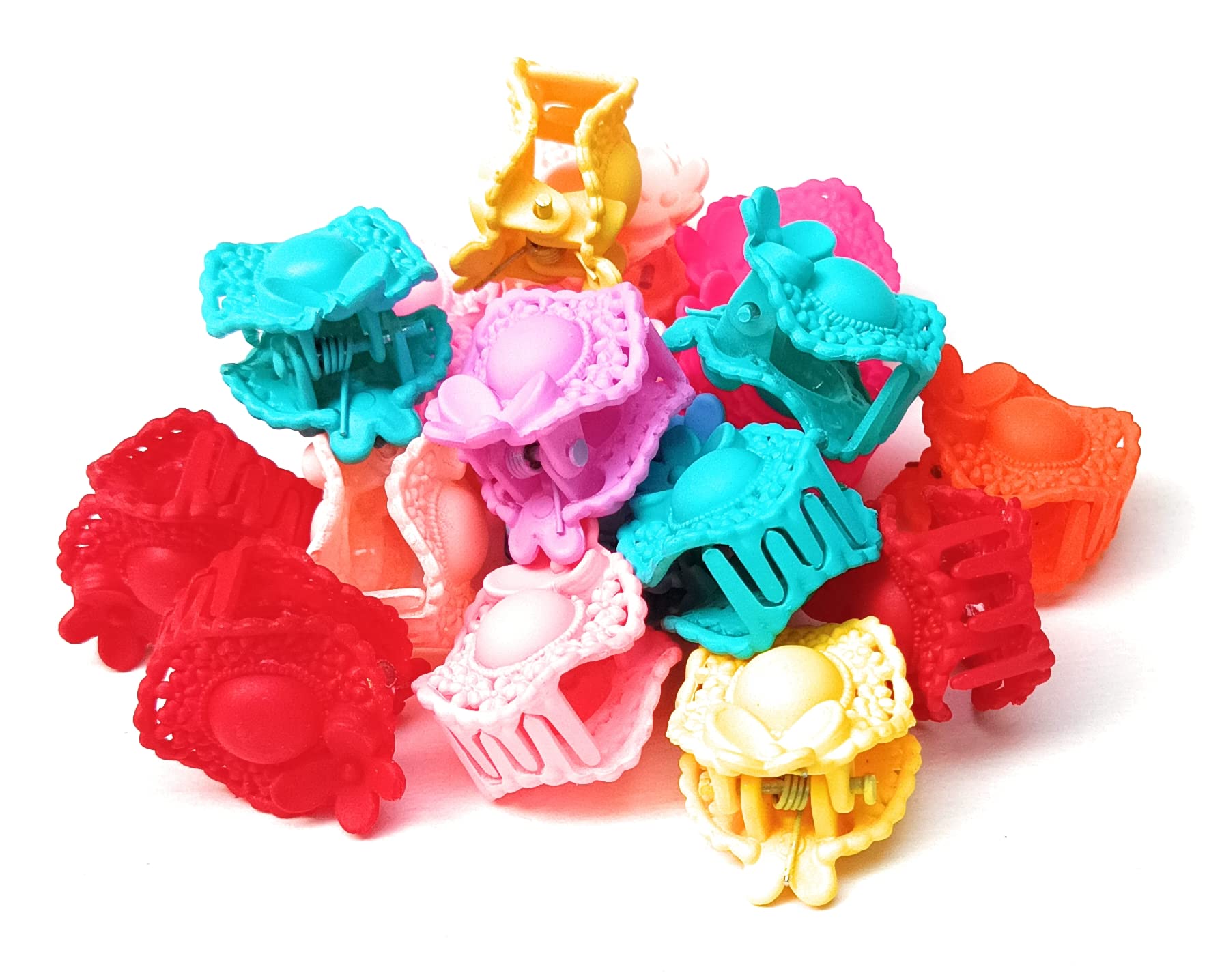 MOOLYAVAAN Mini Hair Claw Clips for Women, Girls & Teens - 30 Pack Colorful Plastic Hair Clamps, Barrettes & Hairpins - Perfect for School, Work, Parties & Everyday Hairstyles