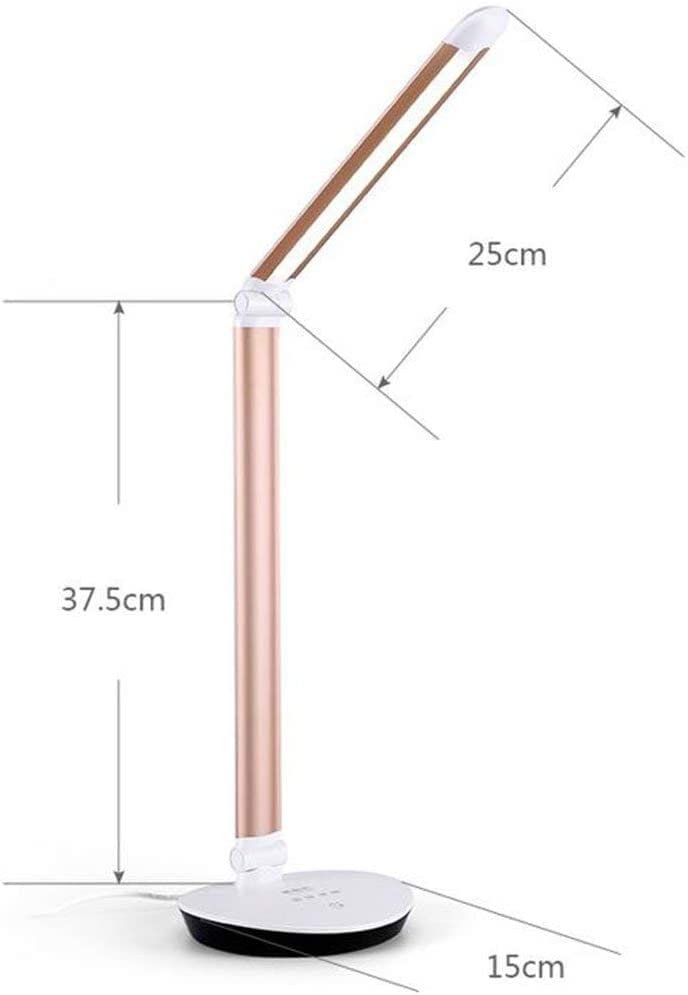 JYYBN LED Desk Lamp with Eye Protection, Foldable & Rechargeable Study Light for Students, Kids Reading Lamp, Bedside Night Light (B-Plug Power Cord) - Perfect for Homework, Office Work & Bedtime Reading
