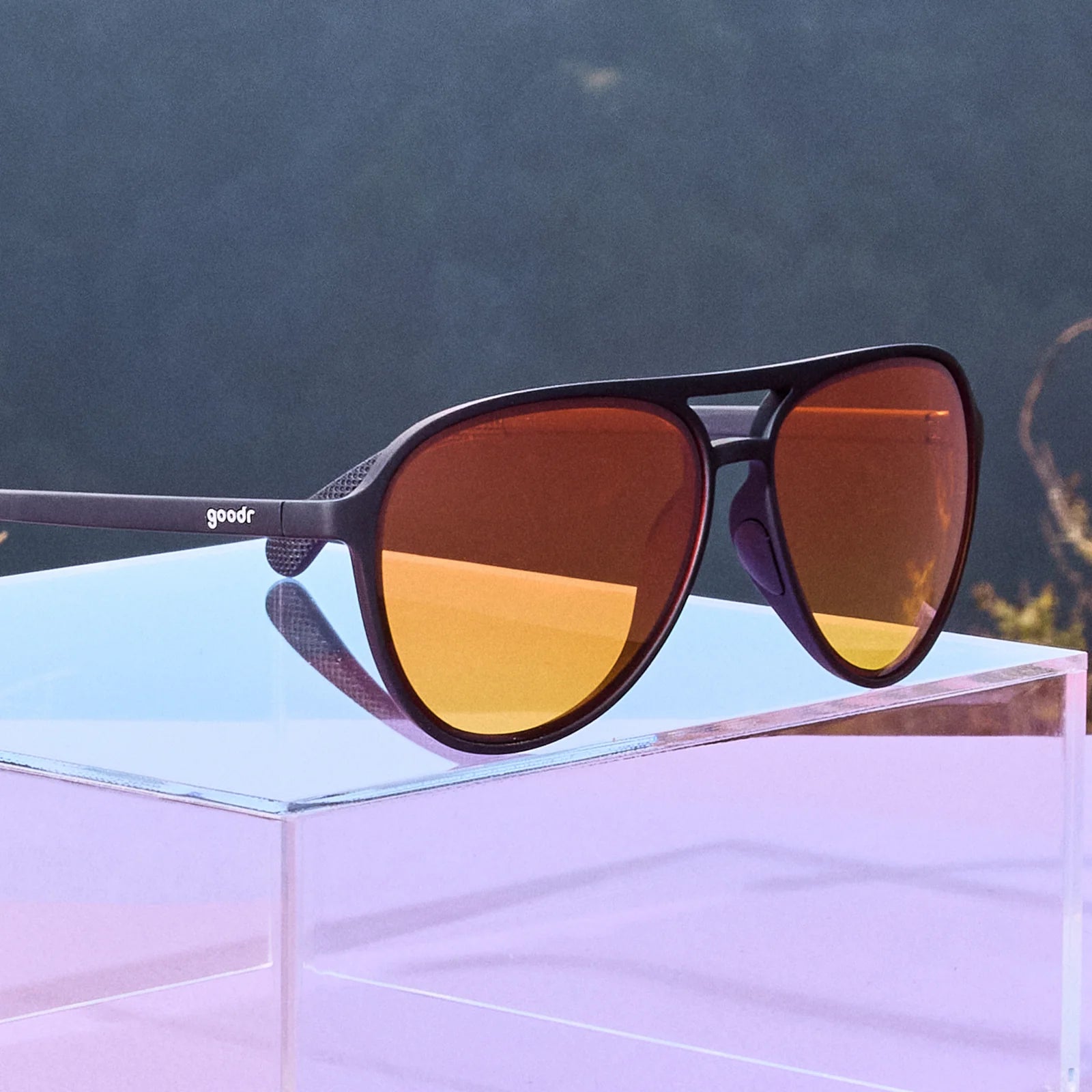 Goodr Clear and Resin Danger Sunglasses - Polarized UV Protection for Running, Cycling & Outdoor Sports