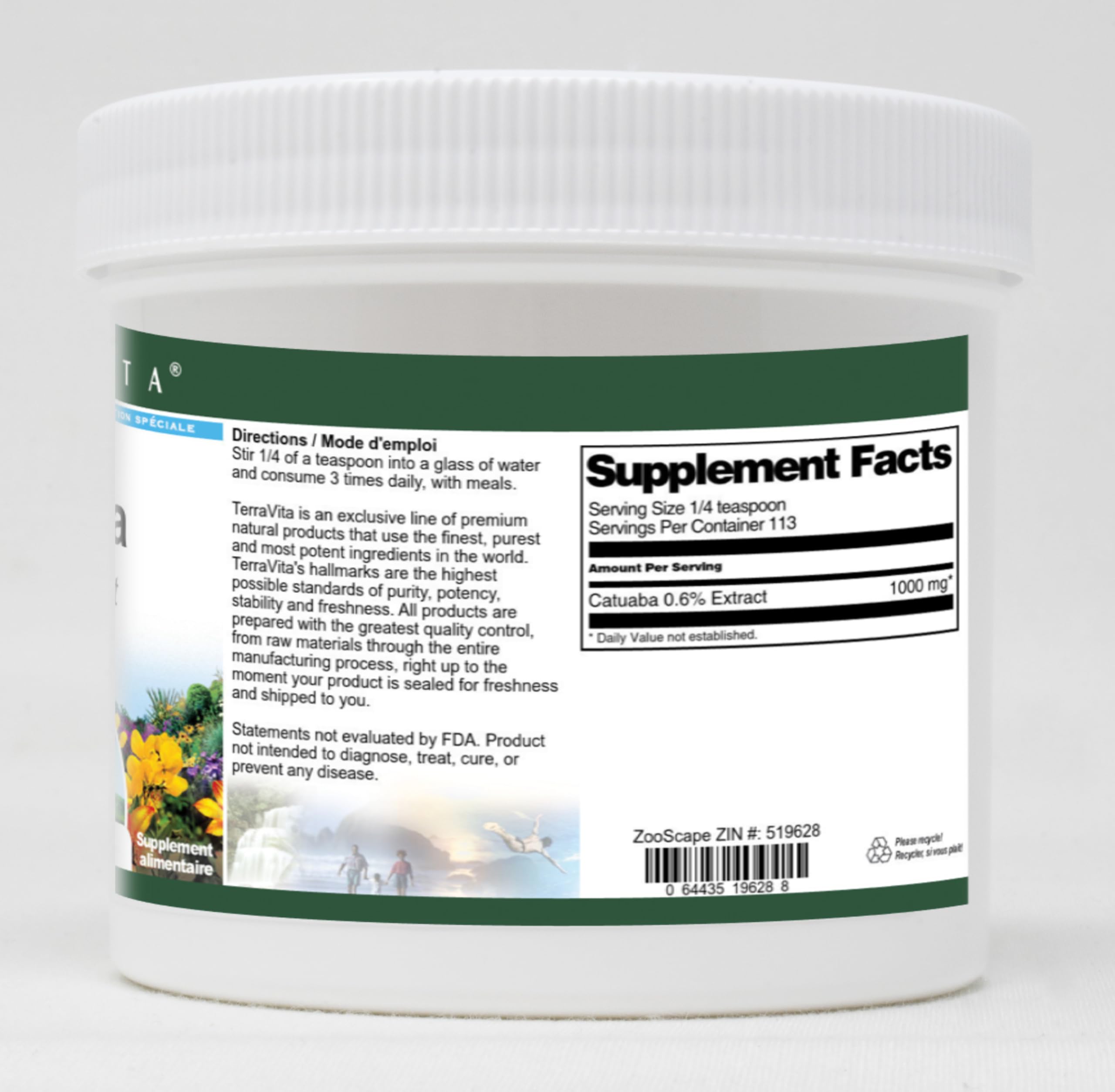 Premium Catuaba Bark Powder 0.6% Extract (4 oz) - Natural Energy Booster & Aphrodisiac Supplement - Supports Libido & Vitality - Perfect for Herbal Tea, Smoothies & Wellness Routines