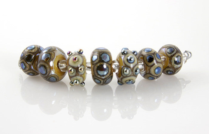Ivory Silver Lampwork Beads Set - Handmade Glass Beads for Jewelry Making, DIY Crafts, Necklace & Bracelet Designs - Perfect for Gift Giving & Home Decor