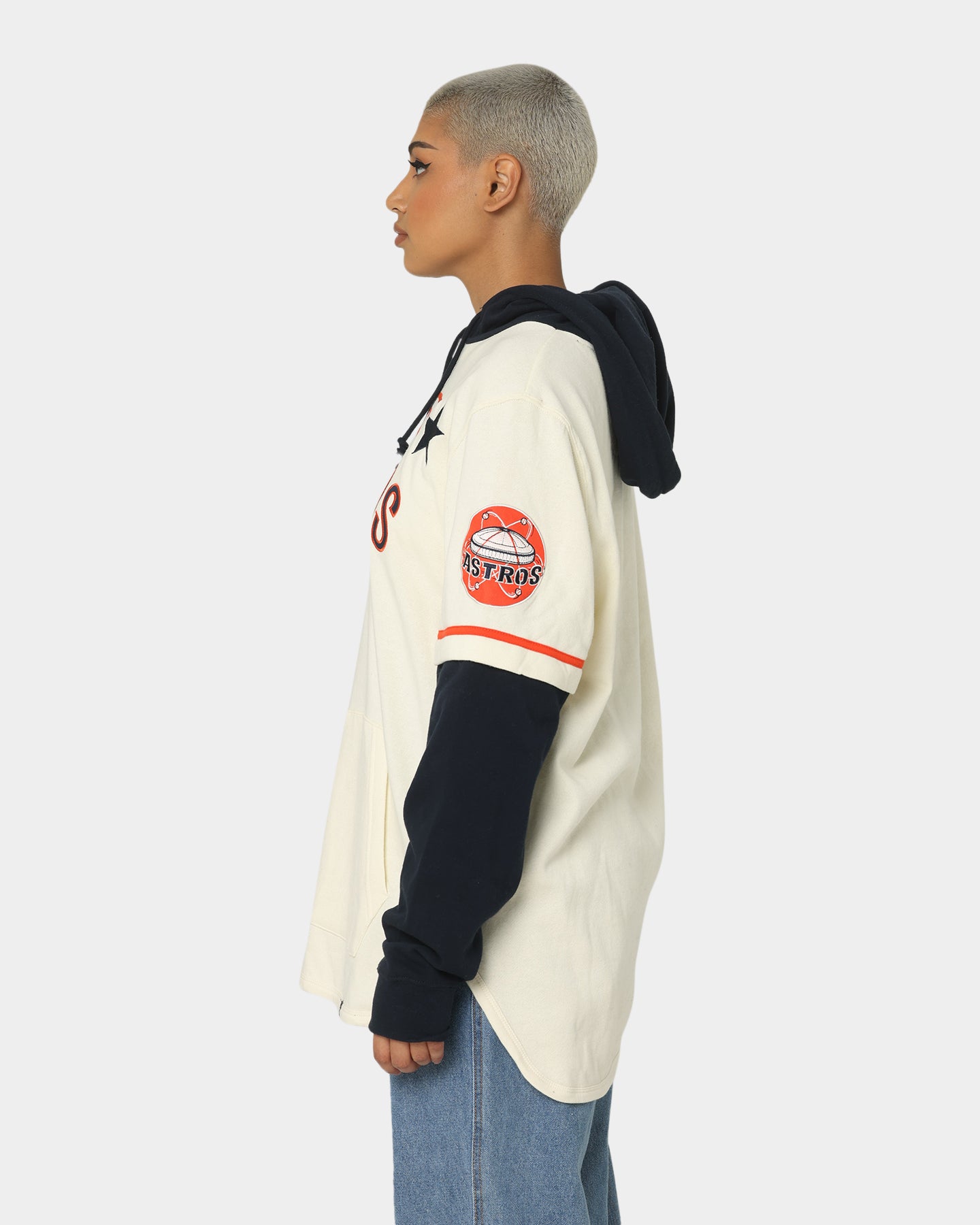 47 Brand Houston Astros Shortstop Hoodie Cream - Men's Baseball Fan Hooded Sweatshirt for Casual Wear & Game Day Outfits