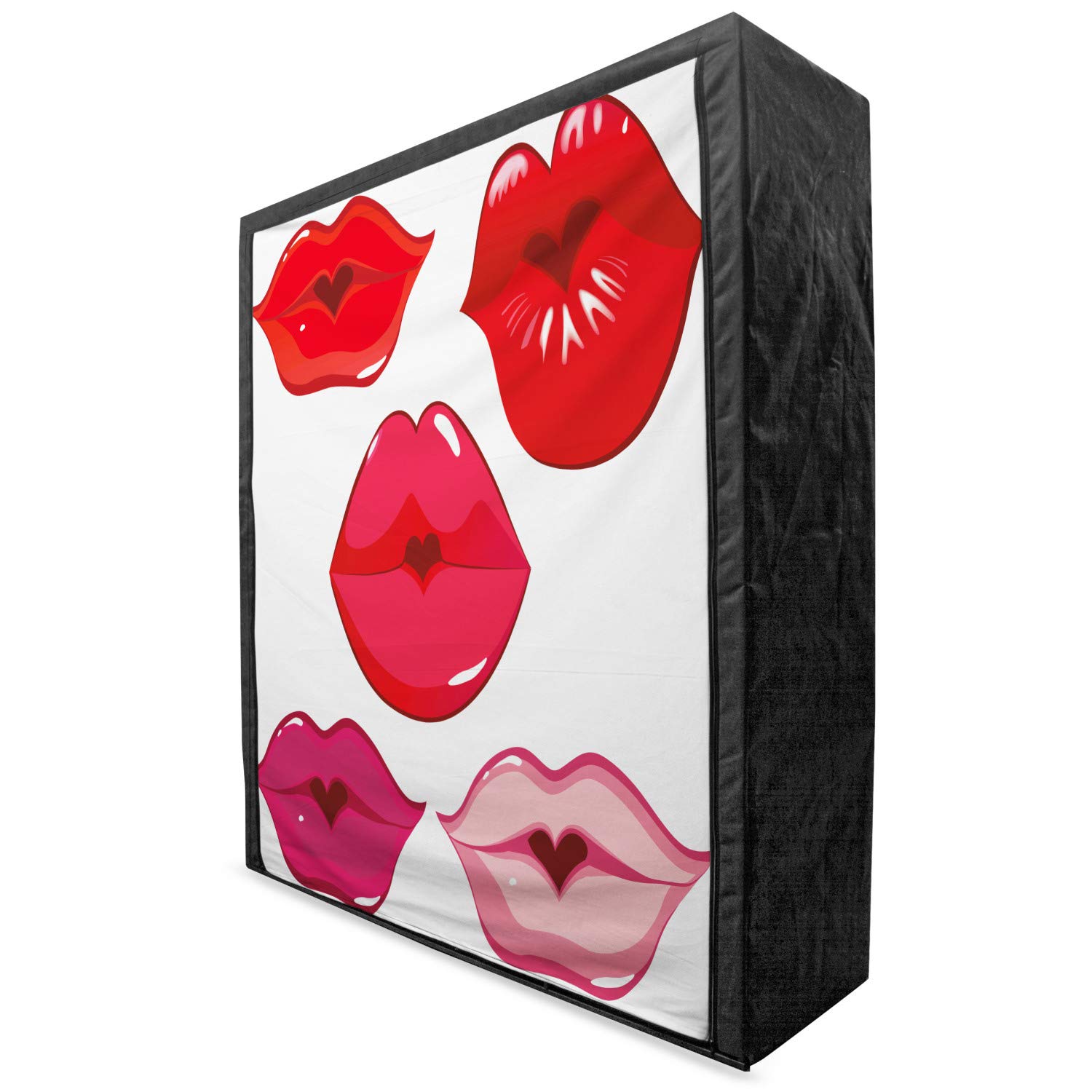 Ambesonne Portable Fabric Wardrobe with Kiss Design - 59
