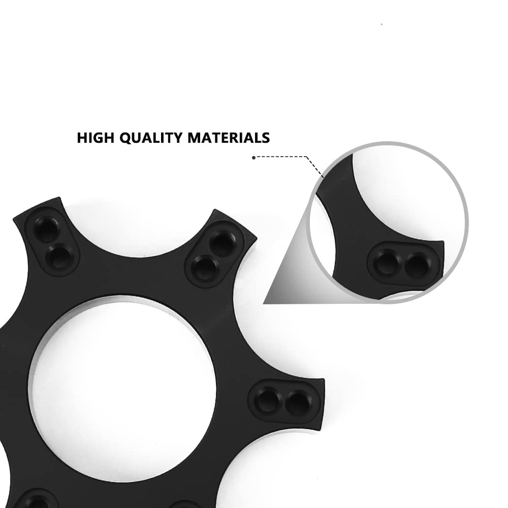 RASTP 70mm Aluminum Steering Wheel Adapter Plate - Compatible with Thrustmaster T300RS & 13-14 Inch Wheels (Black) | Perfect for Racing Simulator Setups & DIY Steering Wheel Upgrades