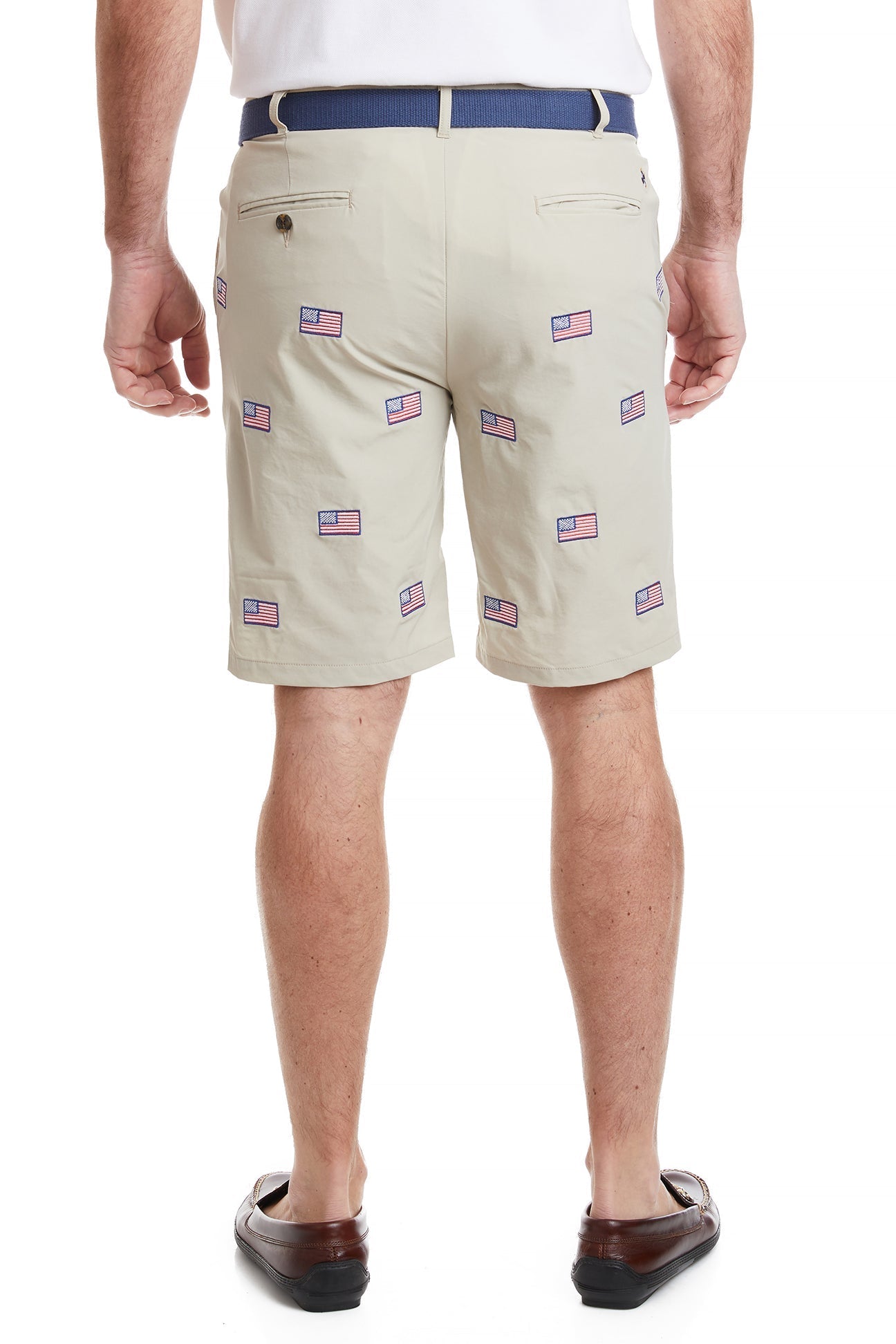 ACKformance Short Khaki with American Flag - Comfortable Casual Men's Athletic Shorts for Outdoor Activities, Gym Workouts and Patriotic Events