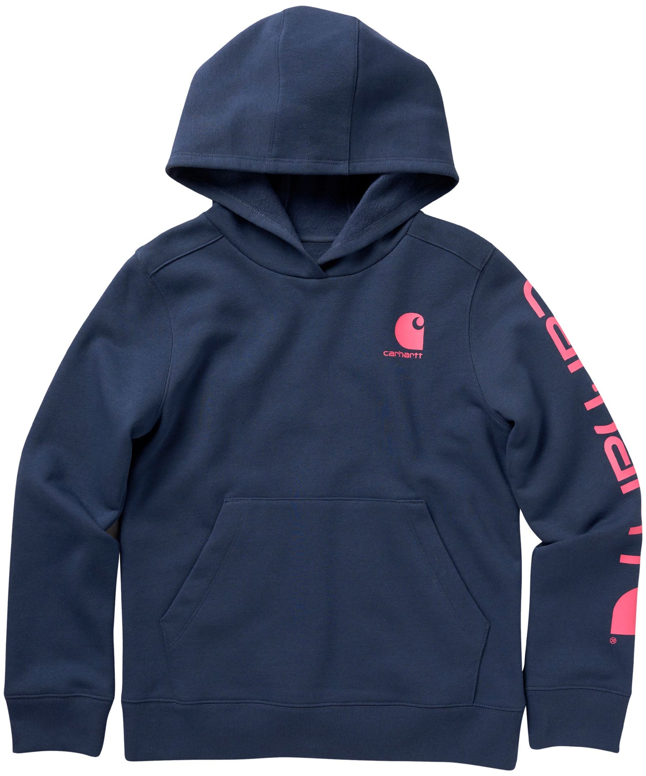 Carhartt Kids' Denim Heather Long Sleeve Graphic Hoodie Sweatshirt - Warm & Stylish for Outdoor Play & School Activities
