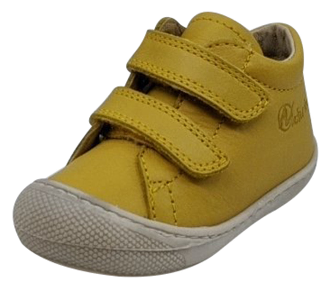 Naturino Kids' Cocoon Vl Nappa Spazz Sneakers for Boys & Girls - Yellow | Comfortable & Durable Leather Shoes for School, Play & Everyday Wear