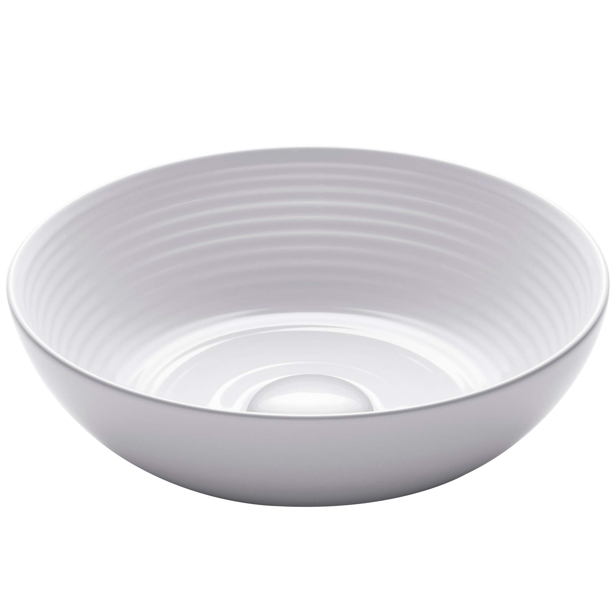 KRAUS Viva™ Round White Porcelain Ceramic Vessel Bathroom Sink - 13 Inch Diameter x 4.38 Inch Height (KCV-204GWH) | Modern Vanity Sink for Bathroom Remodel & Powder Room Upgrade