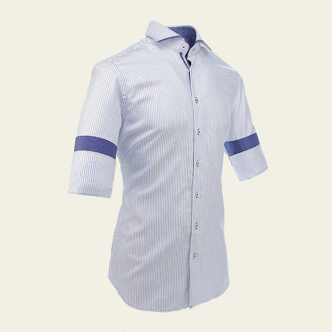 CM0S012 Men's Navy Blue Cotton Paisley Print Casual Shirt - Soft, Stylish & Comfortable for Everyday Wear, Office, and Outdoor Activities