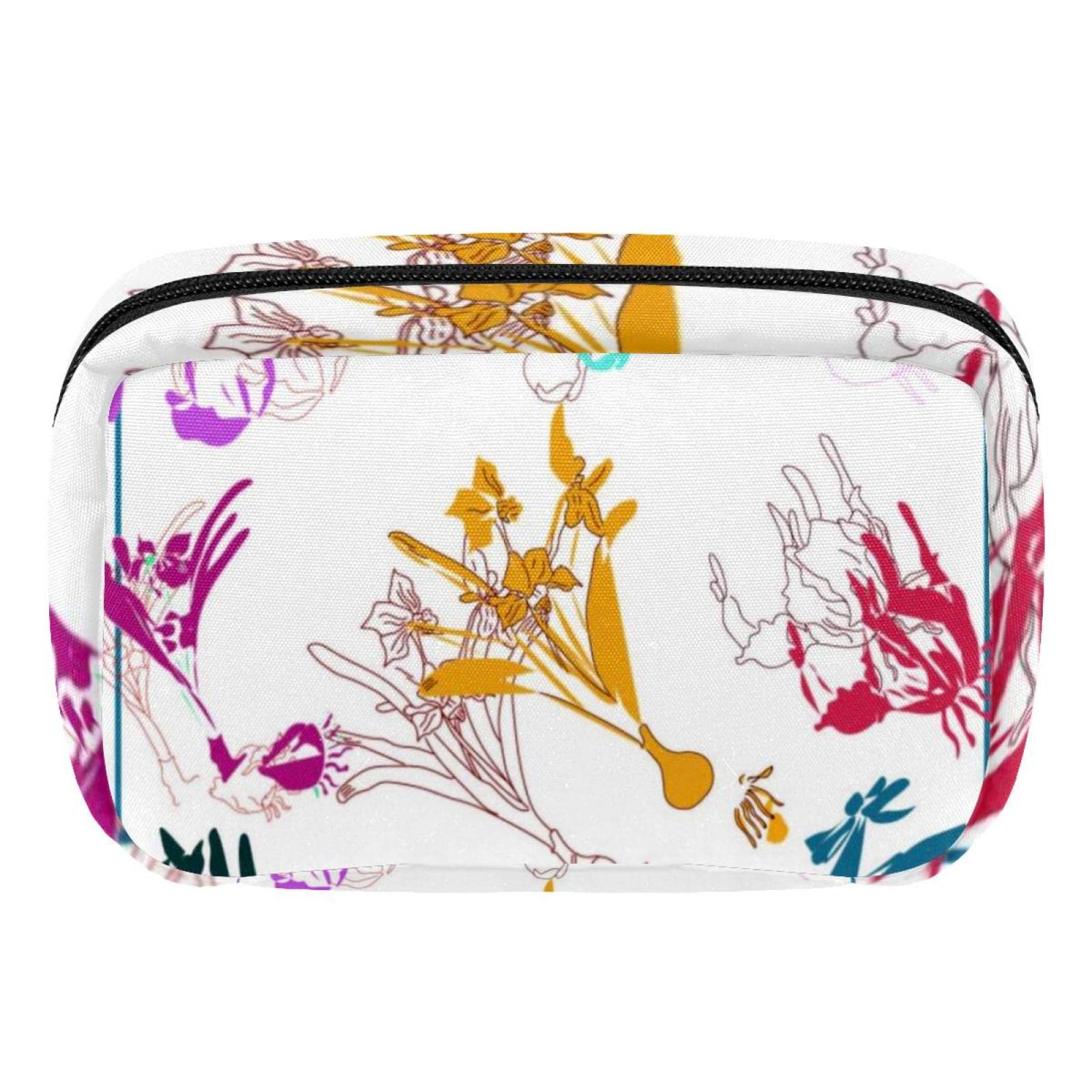 Colorful Garlic Photo Frames Makeup Organizer Bag - Large Travel Toiletry Case for Women & Girls - Perfect for Cosmetics Storage, Bathroom Organization & Vacation Essentials